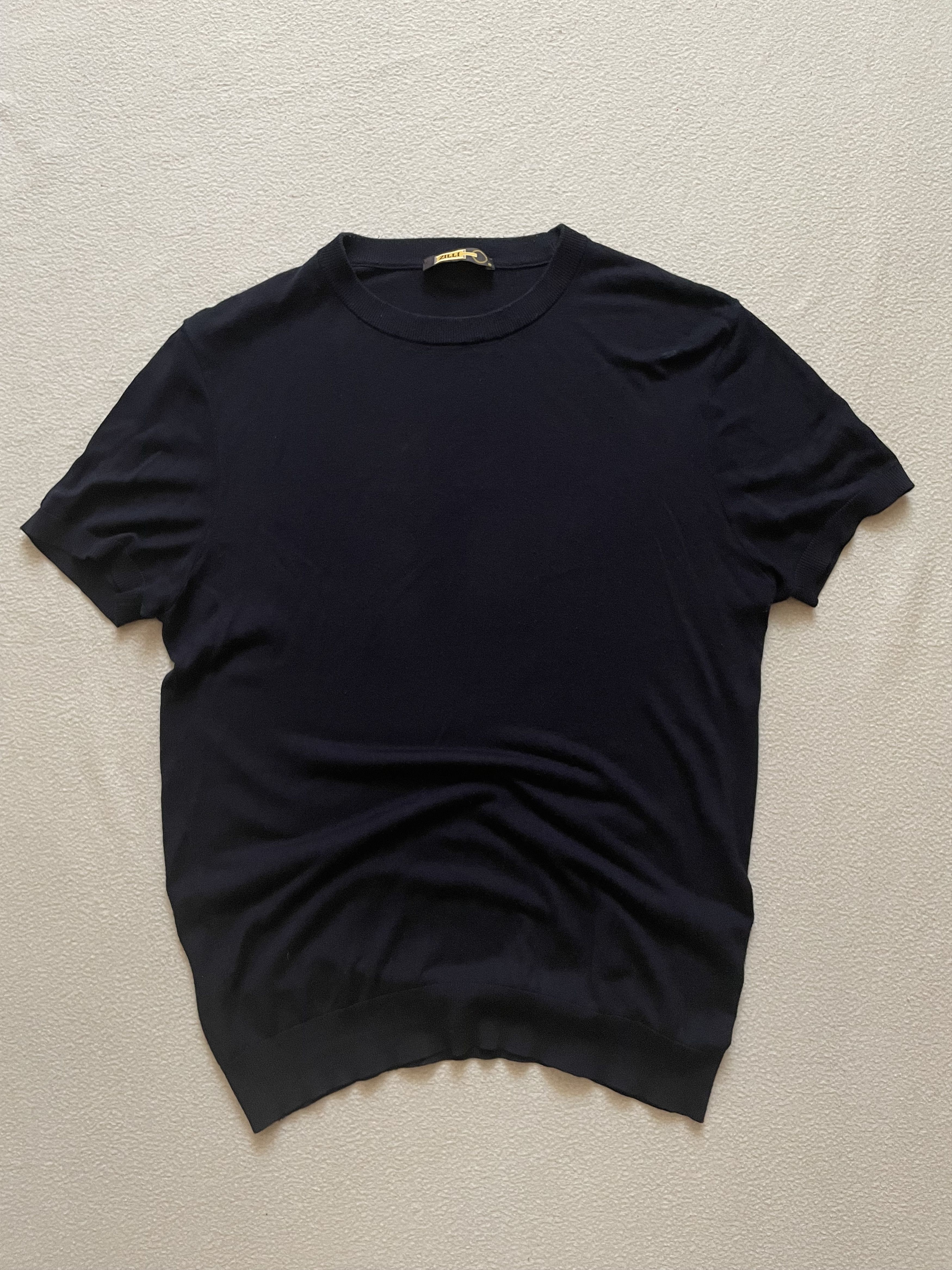 Zilli Zilli Silk Old Money Style T-shirt With Snake Leather| Navy Size US M / EU 48-50 / 2 - 1 Thumbnail