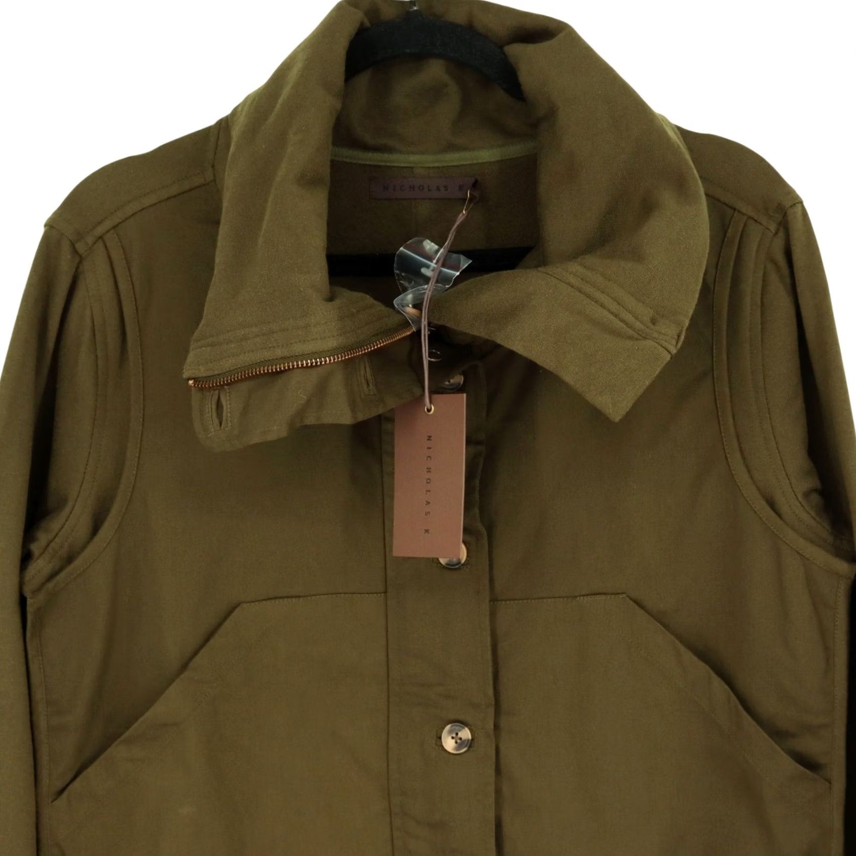 NICHOLAS Nicholas K Sly Sweat Size M Military Green Utility Convertible Collar Midi Dress Size M / US 6-8 / IT 42-44 - 2 Thumbnail