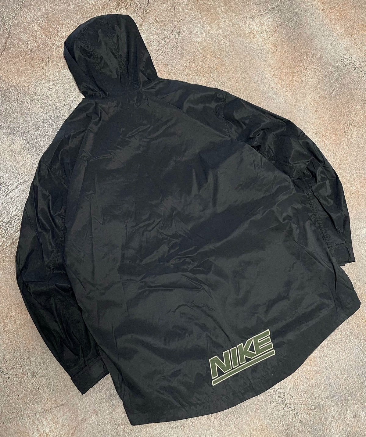 Nike Vintage Nike Nylon Drill Black Jacket Anorak Big Logo Size US XL / EU 56 / 4 - 1 Thumbnail