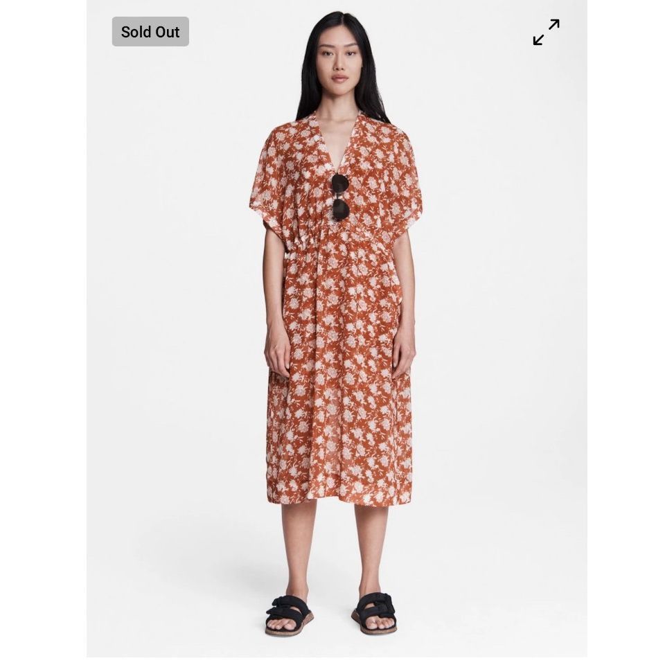 Rag & Bone NWOT Rag & Bone Elysse Midi Dress Rust Floral Chiffon $495 X Size XS / US 0-2 / IT 36-38 - 1 Thumbnail