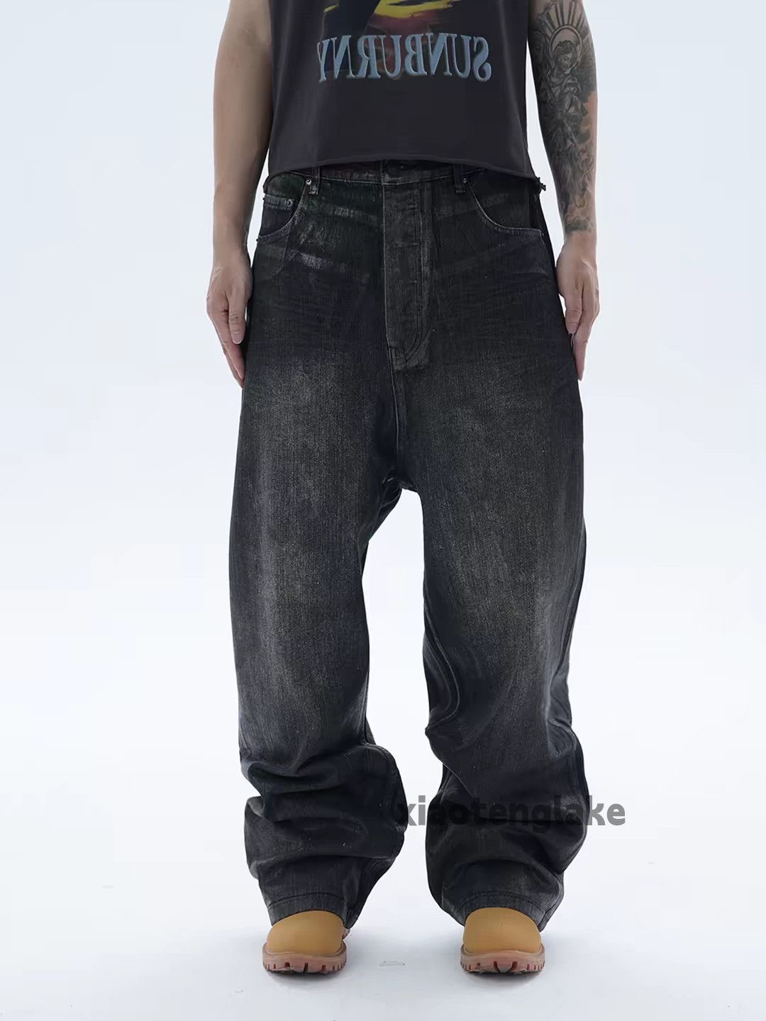 Opium Waxed Coated Flare Denim｜レザーデニム zx wax coated punk