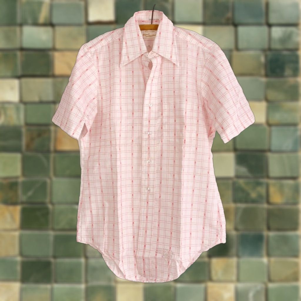 Arrow VINTAGE Arrow Kent Button-Up Shirt Adults 14.5 White Plaid 80/20 Dacron Cotton Burma Cotton Polyester Reg Mens Size US M / EU 48-50 / 2 - 1 Thumbnail