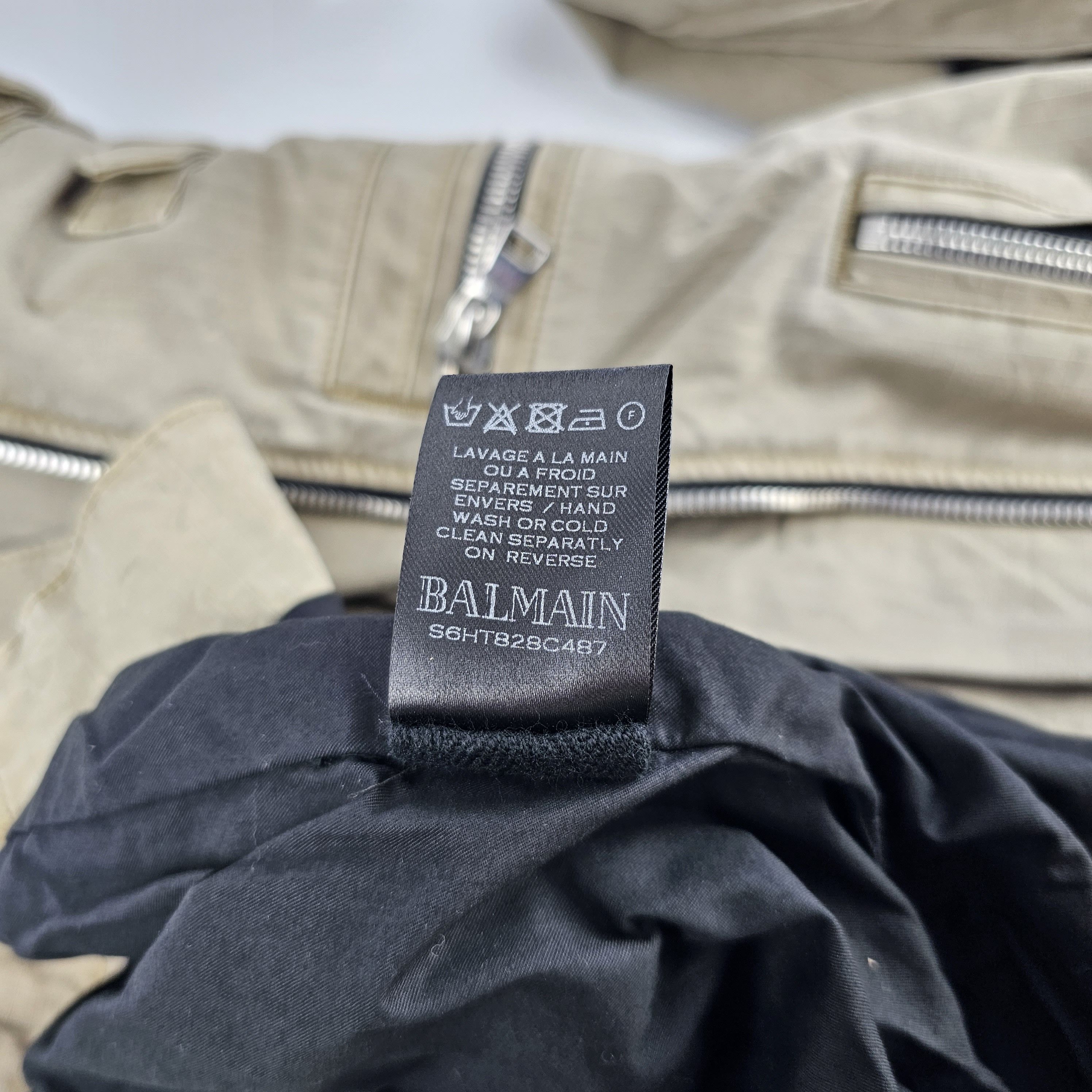Balmain Balmain Beige Cotton Biker Jacket Size L New Size US L / EU 52-54 / 3 - 8 Thumbnail