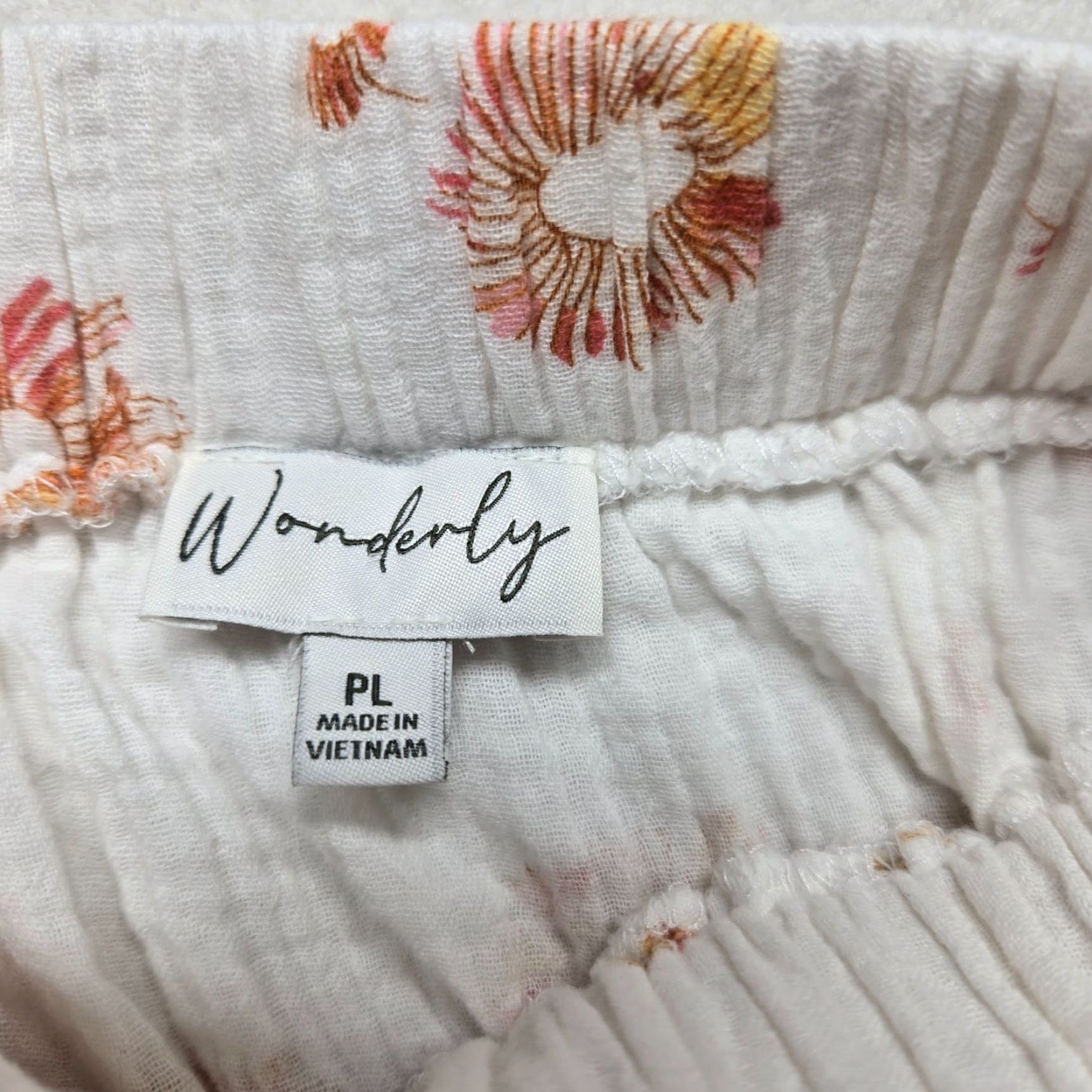 Vintage Wonderfly Shirt White Floral Shift Dress Short Sleeve Flutter Sleeve Petite Womens PL Size L / US 10 / IT 46 - 3 Thumbnail