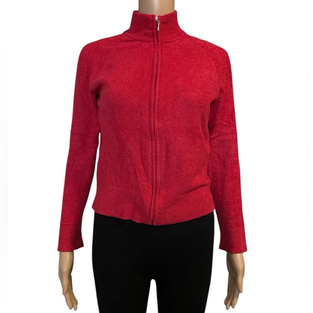 Designer Women's Red Zip-Up Cardigan Sweater Size S / US 4 / IT 40 - 1 Thumbnail