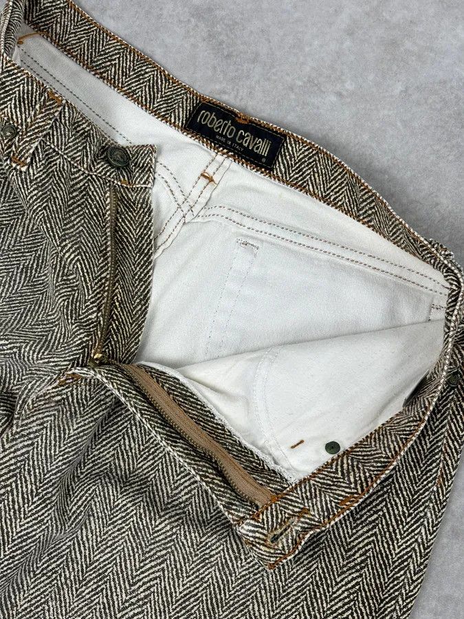 Roberto Cavalli 1990s Roberto Cavalli Zigzag Beige Pants Size US 32 / EU 48 - 9 Thumbnail