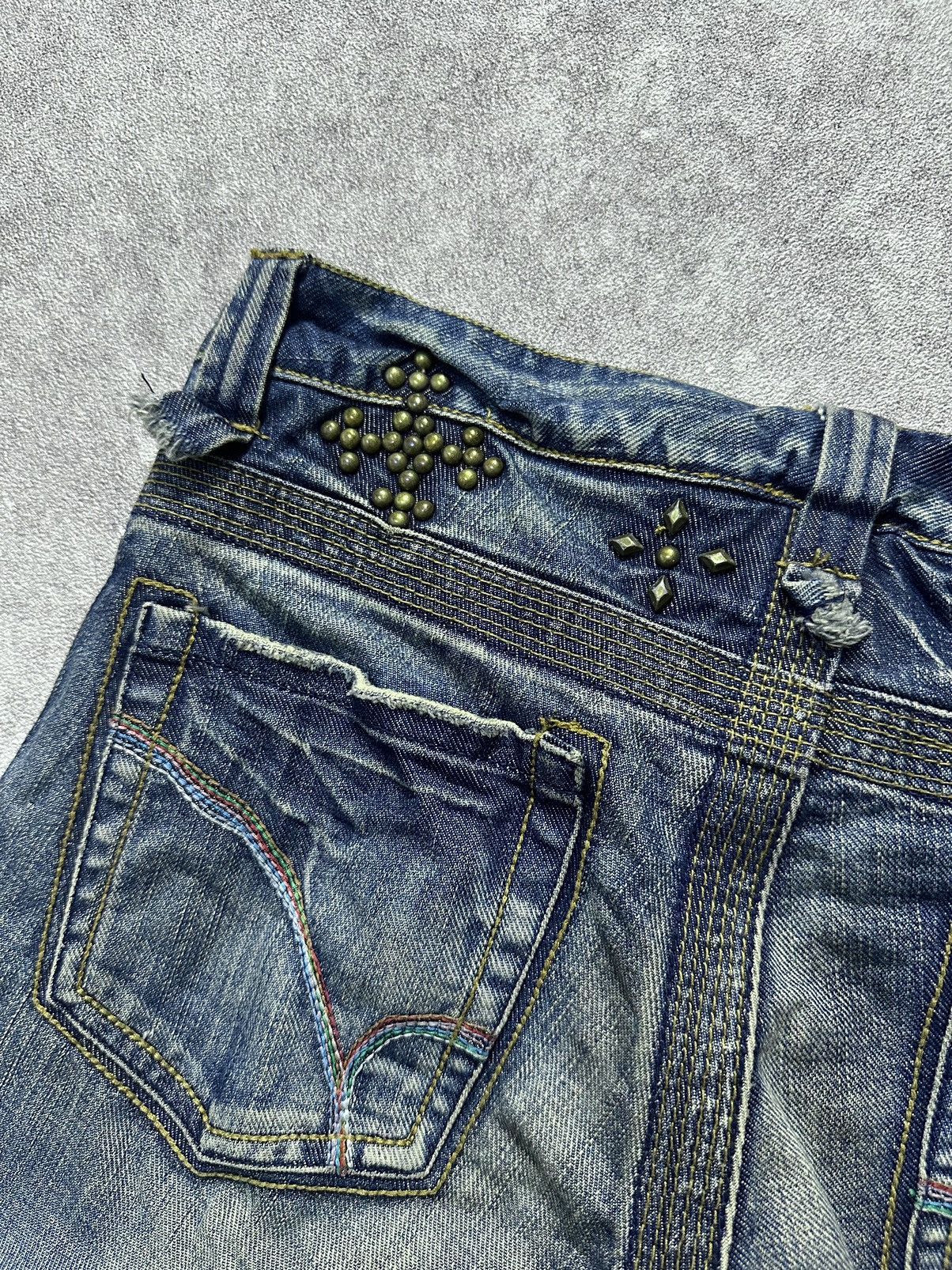 If Six Was Nine Japanes Back Number Flared Studded Jeans Size US 32 / EU 48 - 5 Thumbnail