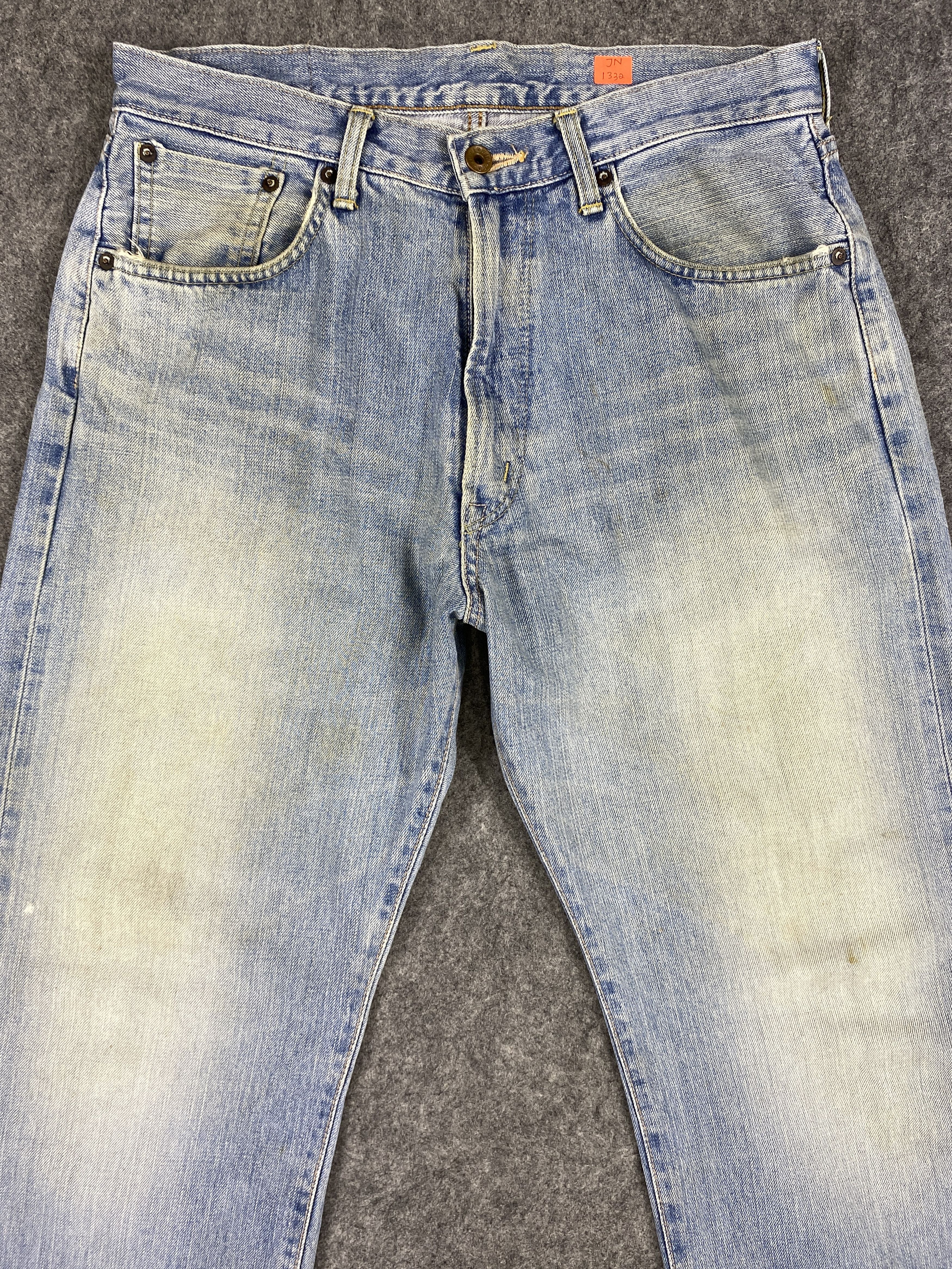 Edwin Vintage Mud Wash Selvedge Edwin 505 Jeans 31x31.5 -JN1332 Size US 31 - 3 Thumbnail