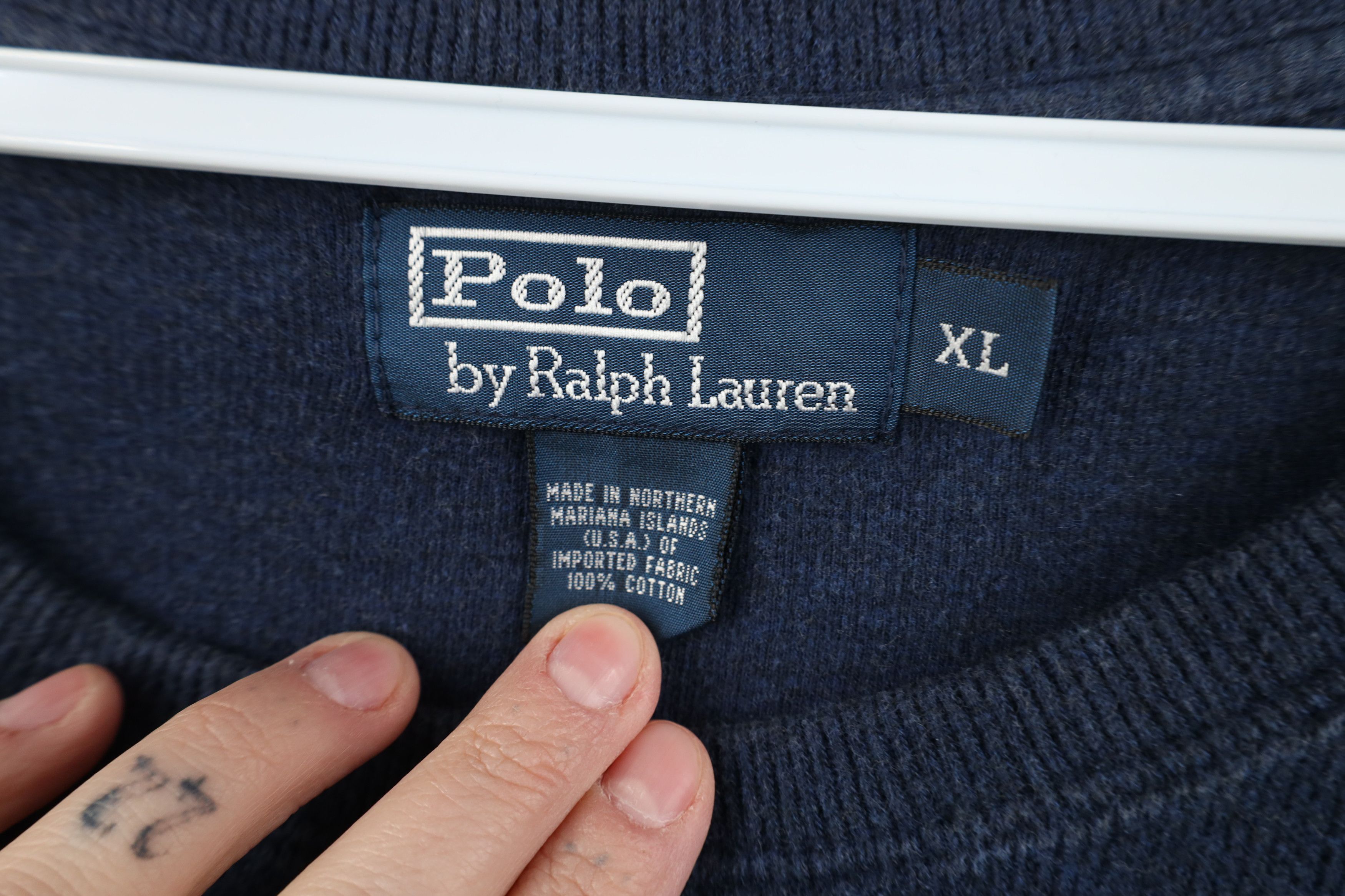 Ralph Lauren Vintage 90s Ralph Lauren Ribbed Knit Crewneck Sweater Blue Size US XL / EU 56 / 4 - 7 Thumbnail
