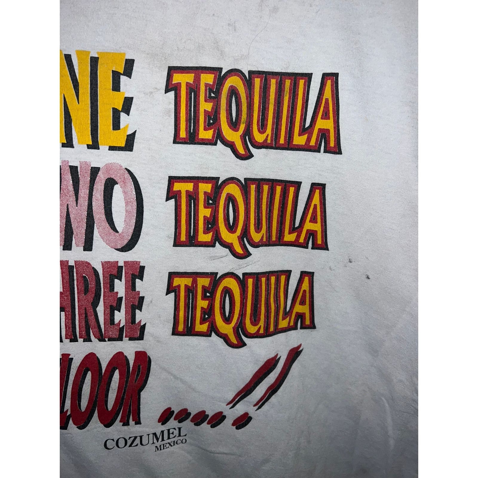 Vintage Vintage Tequila Shirt One Two Three Floor Mexico Worn 90s XL Size US XL / EU 56 / 4 - 3 Thumbnail