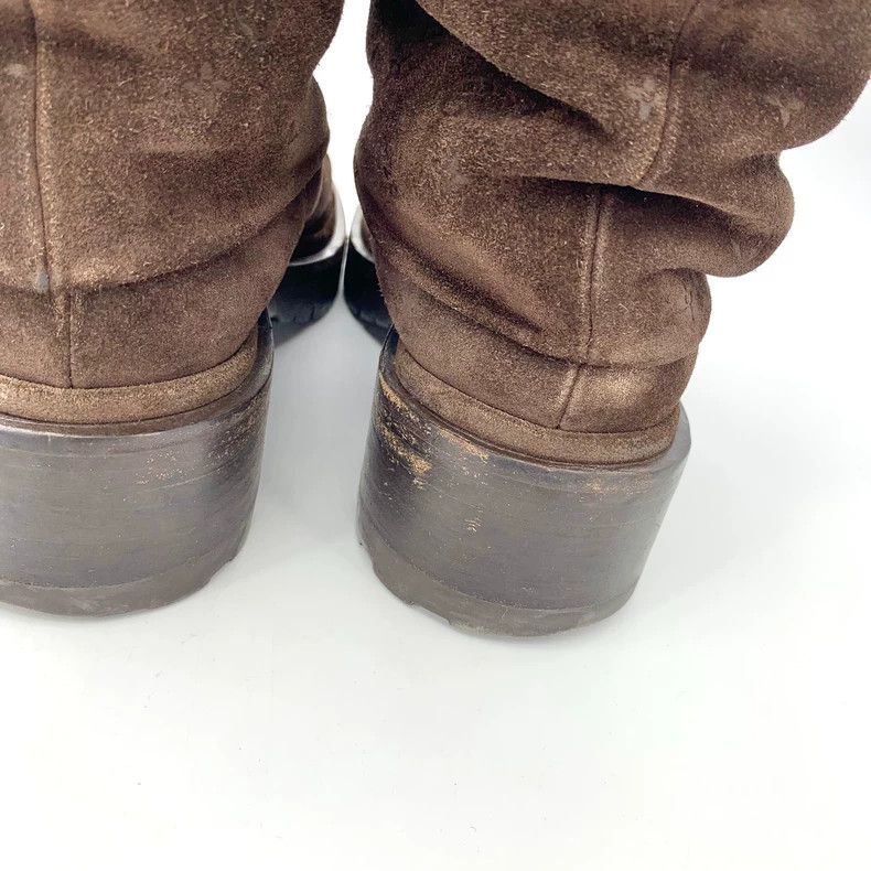 Louis Vuitton Louis Vuitton Dark brown logo print block mid-heel boots Size US 5.5 / EU 38 - 8 Thumbnail