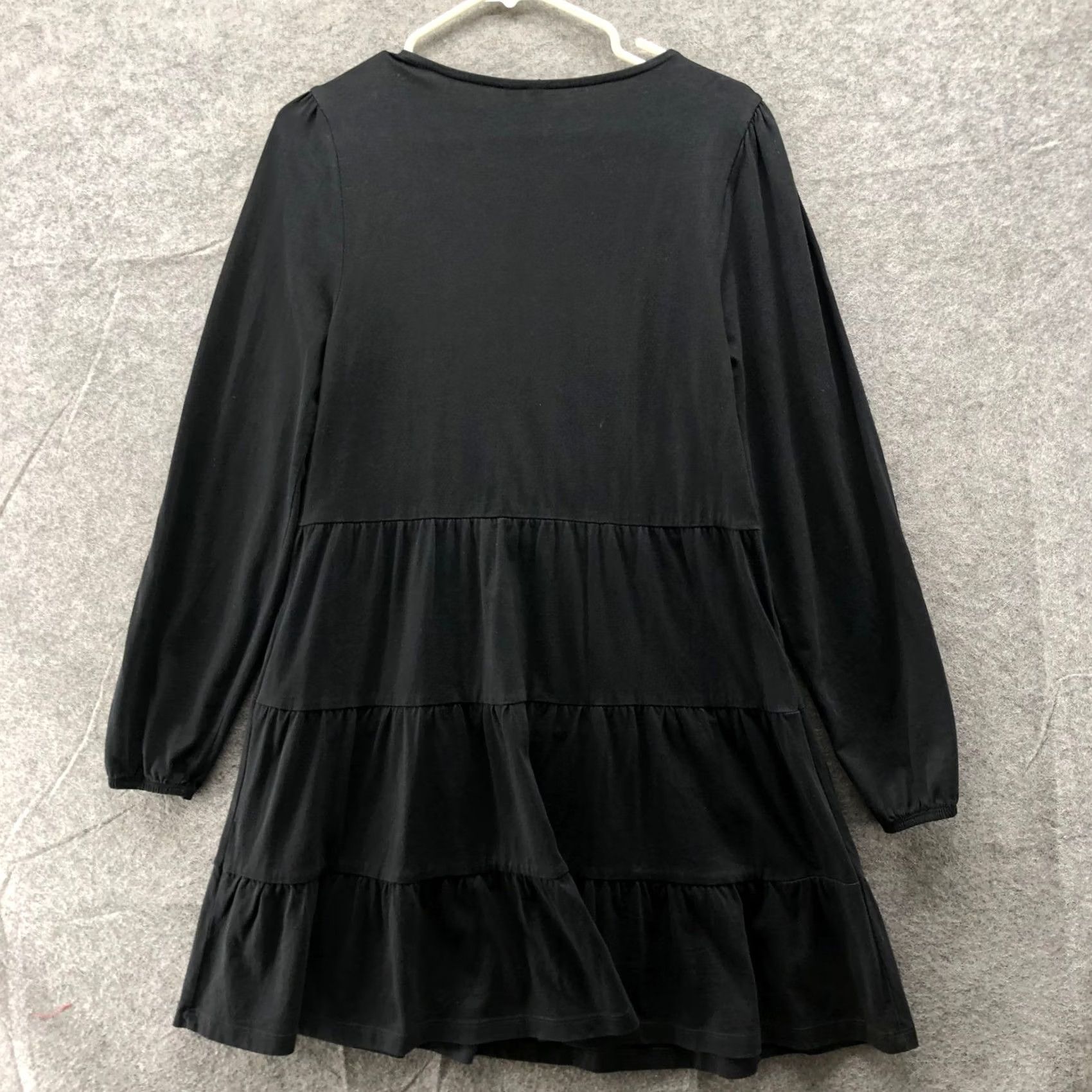 Asos ASOS Long Sleeve Tiered T Shirt Dress Size 8 Black Mini A-Line Cotton Crewneck Womens Shirts Dress Cap Sleeve? Size M / US 6-8 / IT 42-44 - 2 Thumbnail