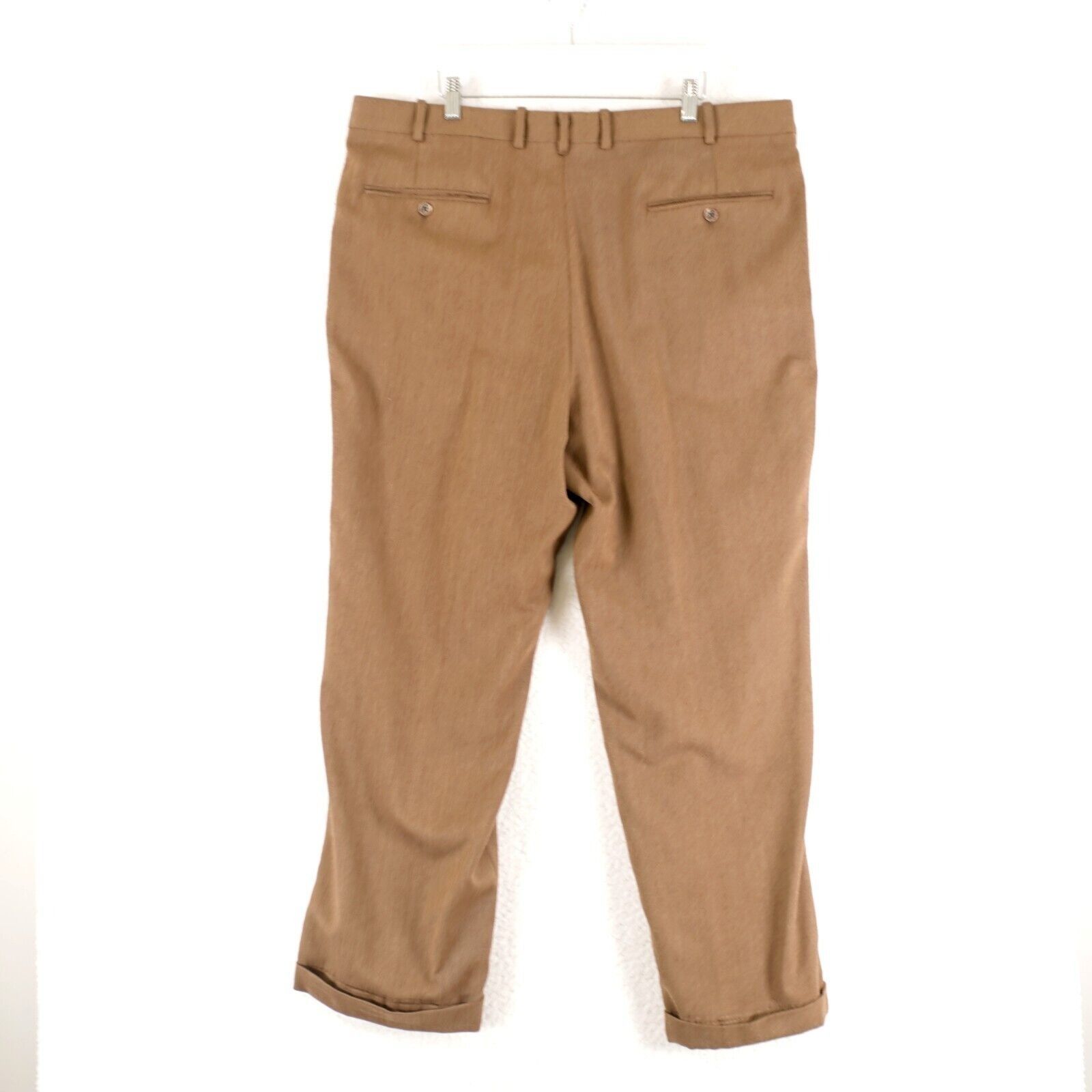 Holland & Sherry Tom James Holland & Sherry Thick Wool Brown Pleated Cuffed D Size 40R - 5 Thumbnail