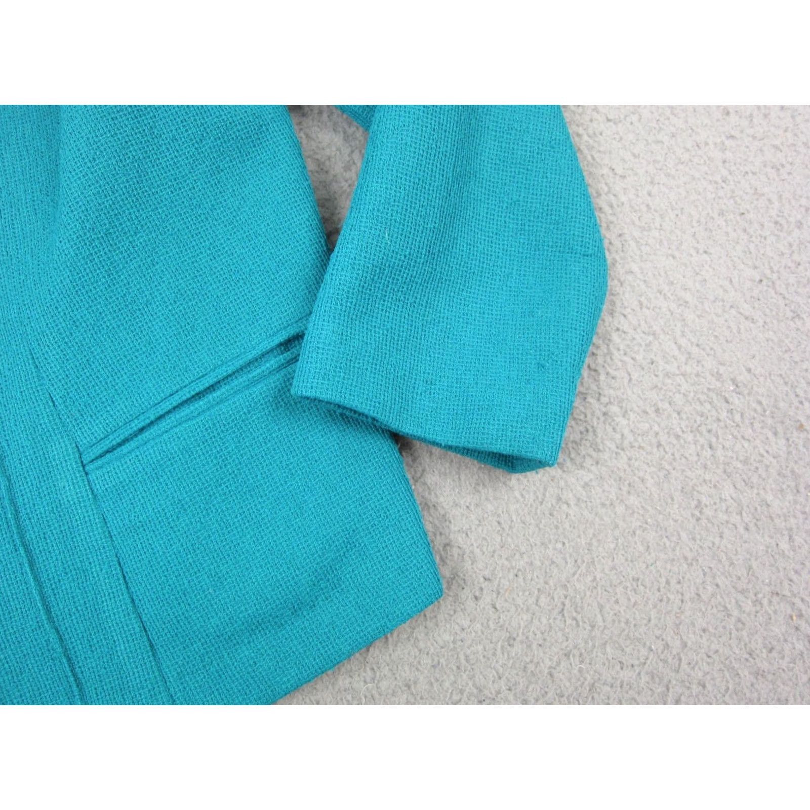 Vintage VINTAGE Marty Gutmacher Blazer Womens Petite Blue Open Cardigan Sweater 36 80s 90s Size XS / US 0-2 / IT 36-38 - 6 Thumbnail