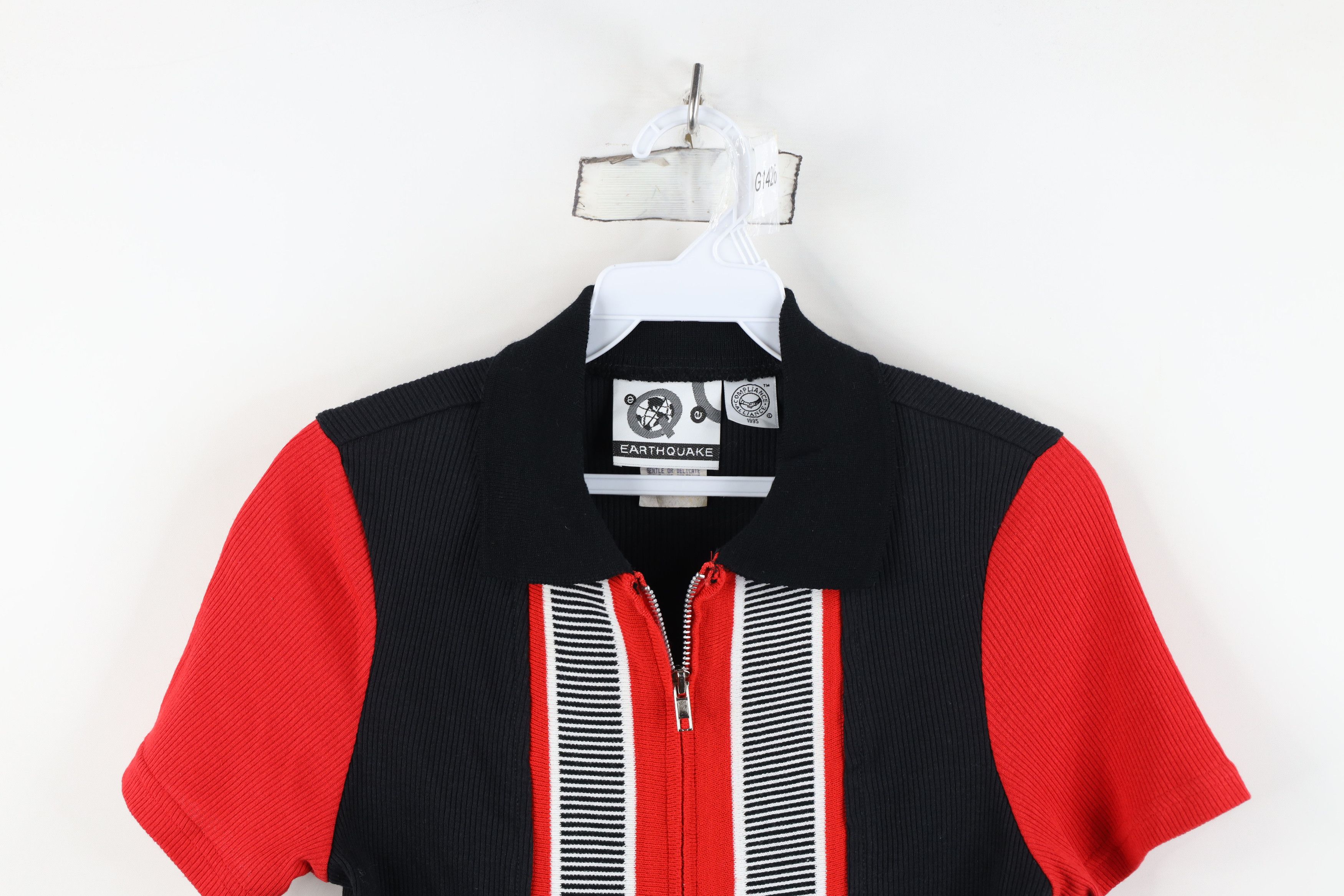 Vintage Vintage 90s Streetwear Panel Knit Full Zip Polo Babydoll USA Size M / US 6-8 / IT 42-44 - 2 Thumbnail
