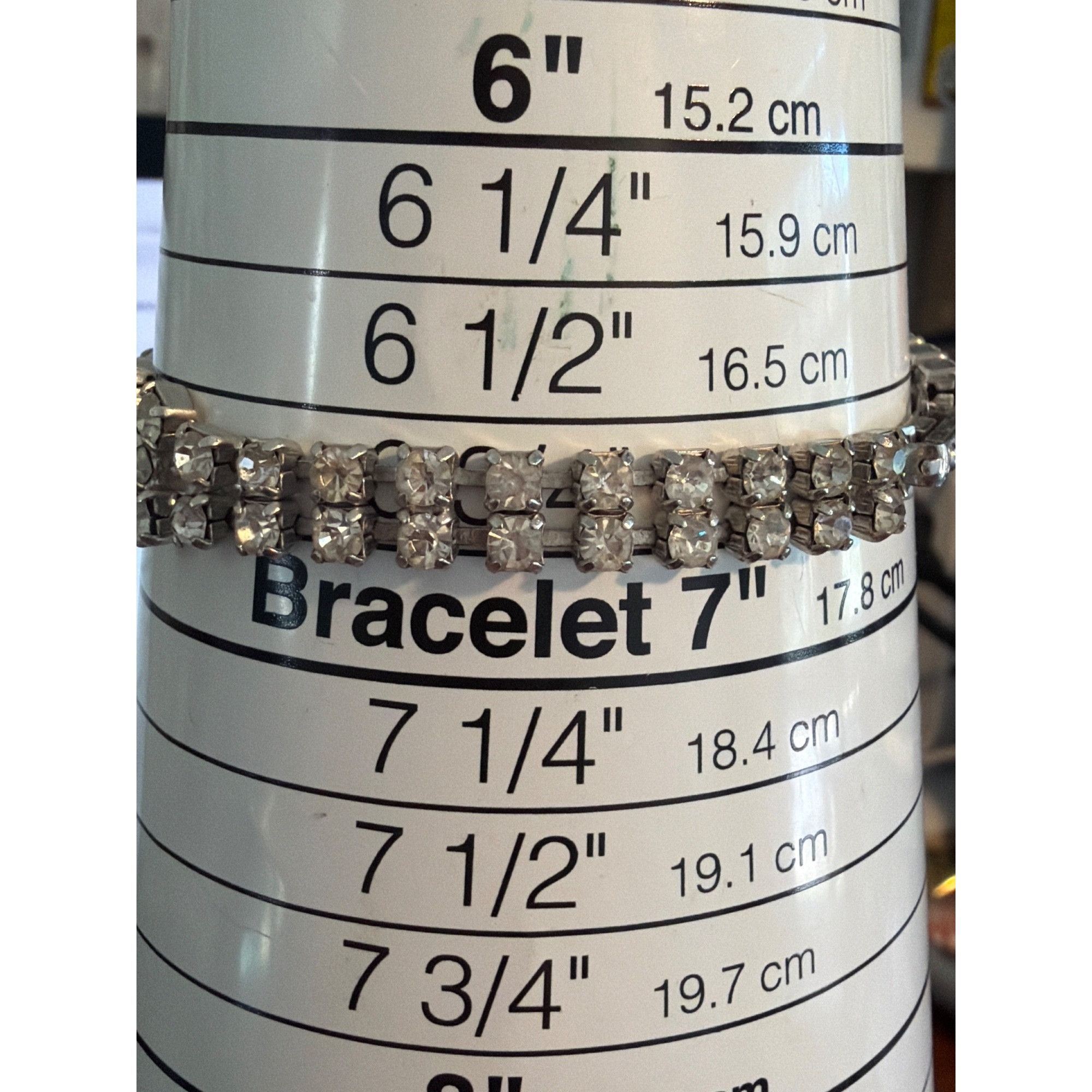 Other Vtg Silver Tone Crystal Rhinestone Tennis Bracelet Bridgerto Size ONE SIZE - 4 Thumbnail