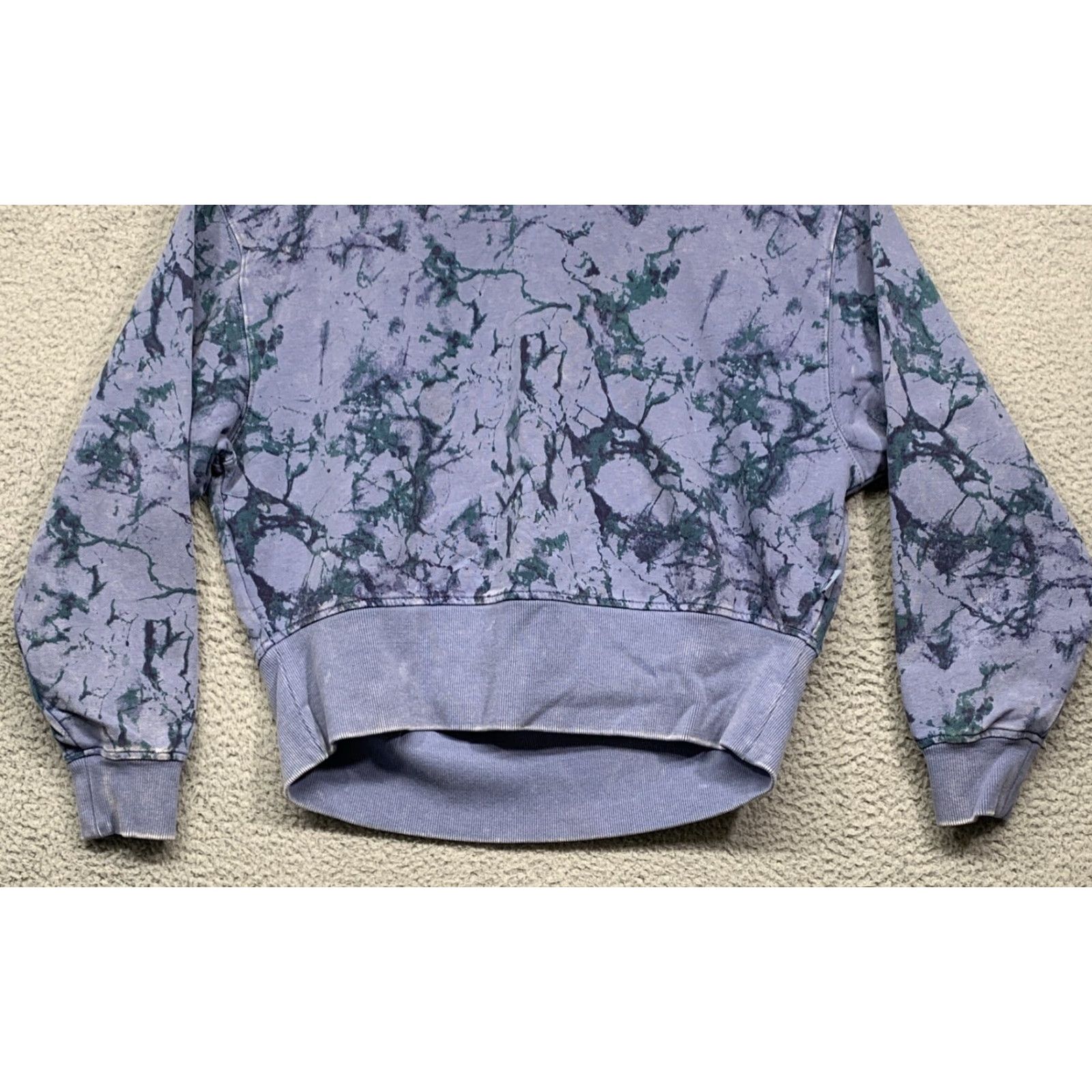 Vintage Joy Lab Women's Cropped Sweatshirt XS Marble Blue Long Sleeve NEW Infinity Marble Blue Oversized Relaxed Fit Sweatshirt Size XS / US 0-2 / IT 36-38 - 3 Thumbnail