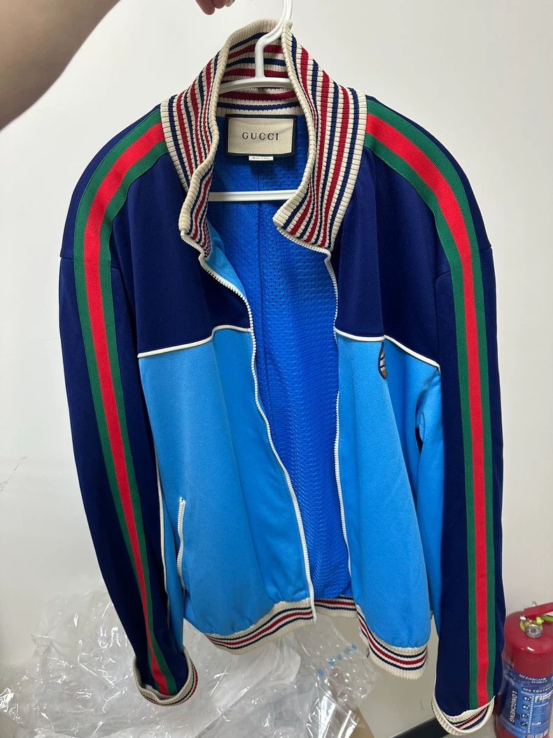 Gucci Gucci Light blue logo patch striped jacket Size US XXL / EU 58 / 5 - 1 Thumbnail