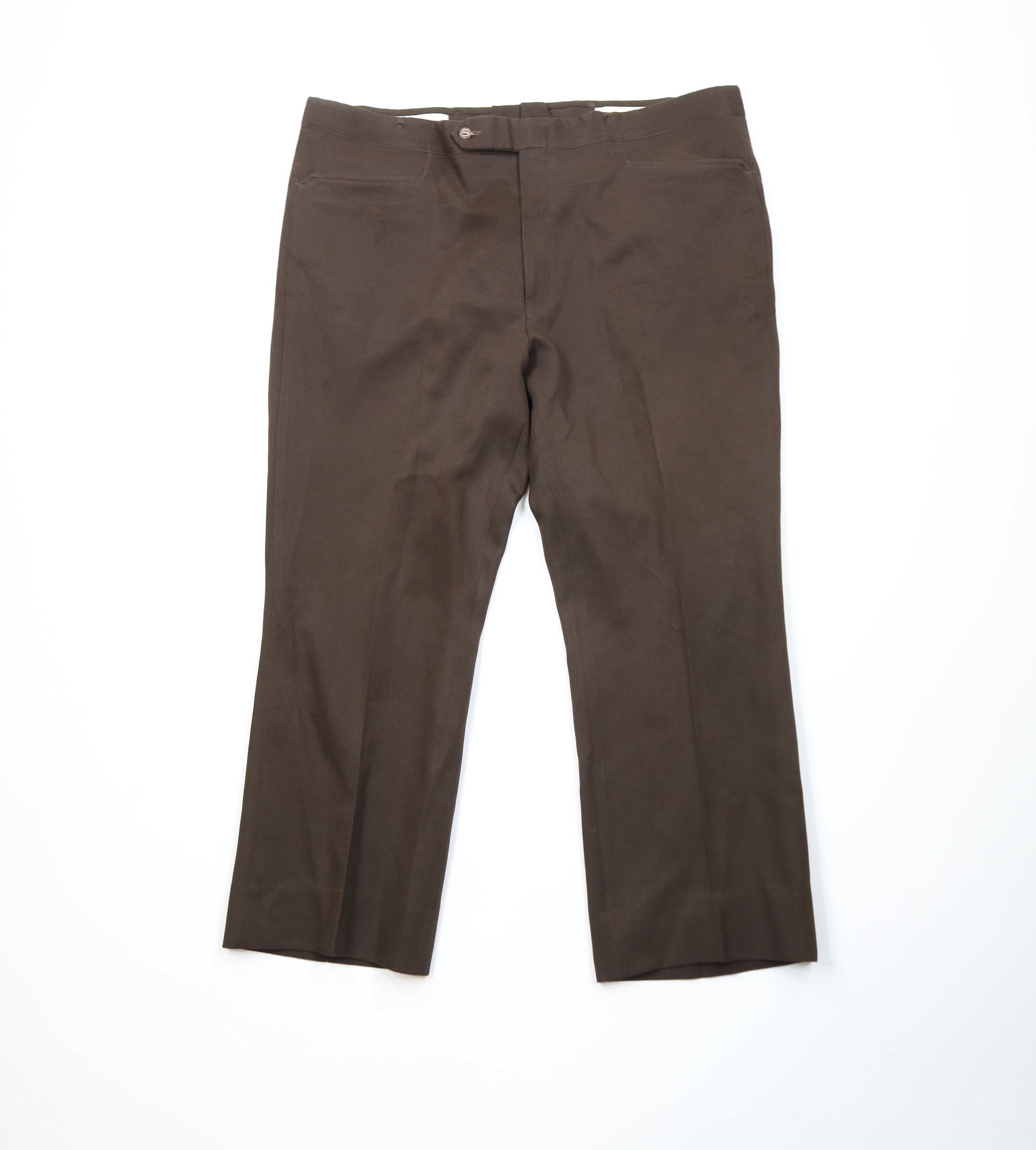Vintage Vintage 70s Streetwear Knit Wide Leg Chino Pants Brown USA Size US 42 / EU 58 - 1 Thumbnail