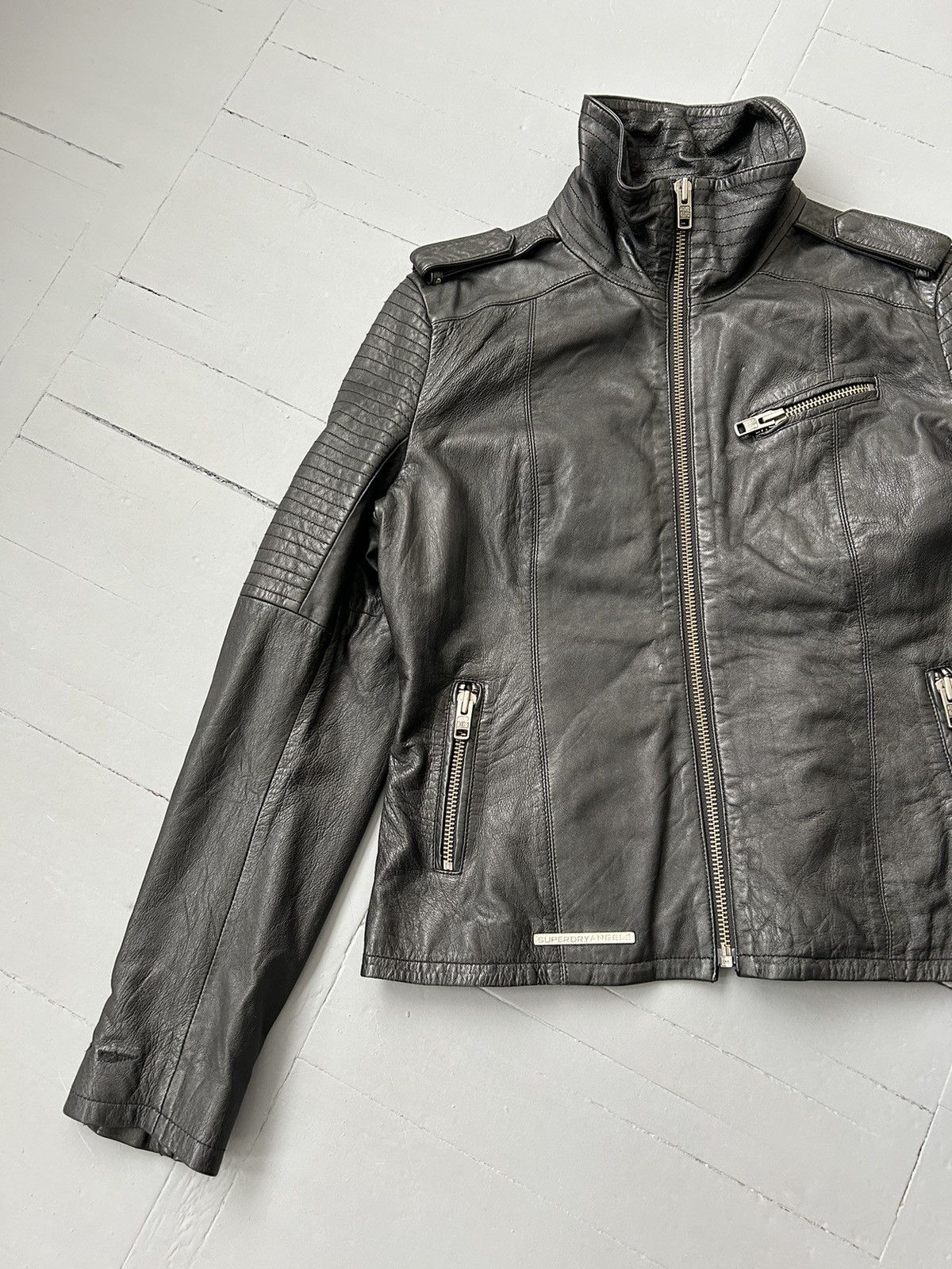 Superdry × Vintage Superdry vintage leather jacket Size L / US 10 / IT 46 - 4 Thumbnail
