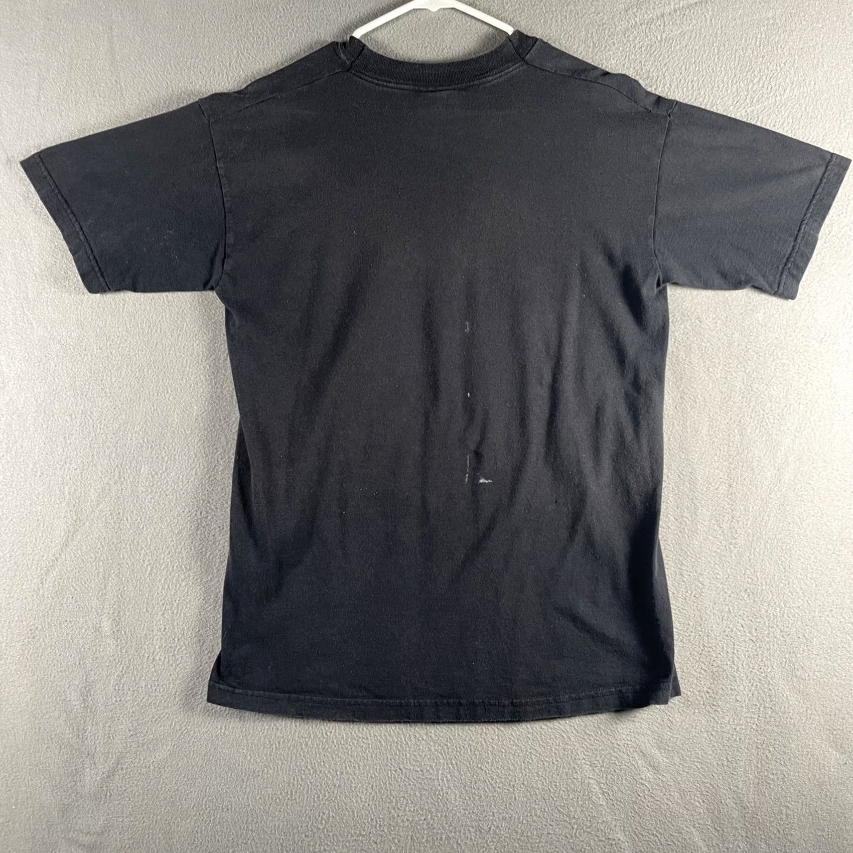 Fruit Of The Loom VINTAGE Rock In And Roll Out Cafe Shirt Mens Medium Black Amsterdam Guitar 90s Tee Size US M / EU 48-50 / 2 - 2 Thumbnail