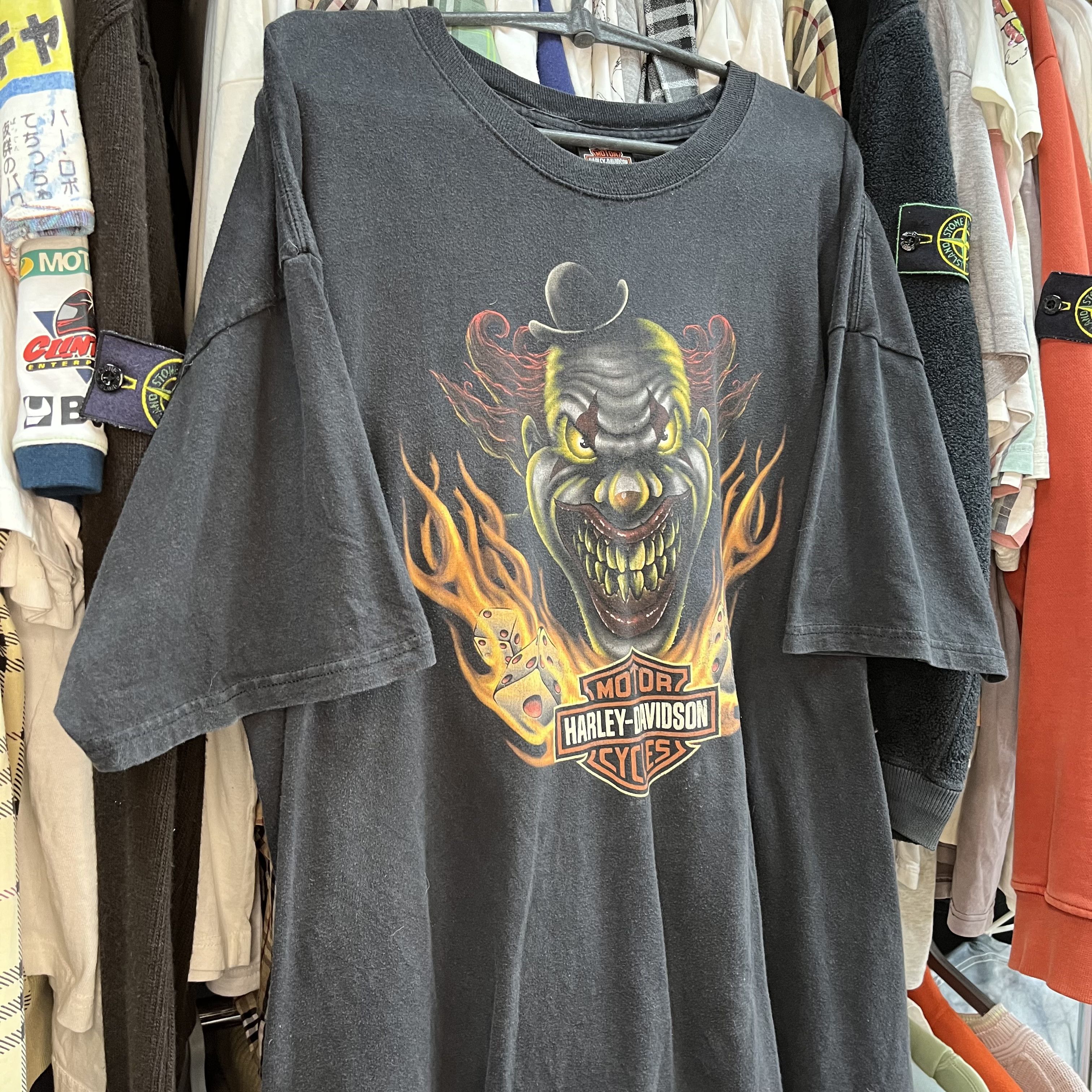 Harley Davidson HARLEY DAVIDSON ARCHIVE SCARY CLOWN TEE 1990s - № 56 Size US XL / EU 56 / 4 - 8 Thumbnail