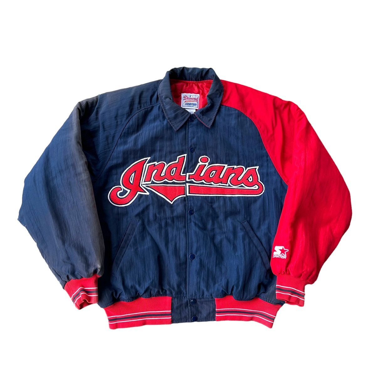 Starter Sunfaded MLB Indians snap button bomber jacket Size US L / EU 52-54 / 3 - 2 Thumbnail