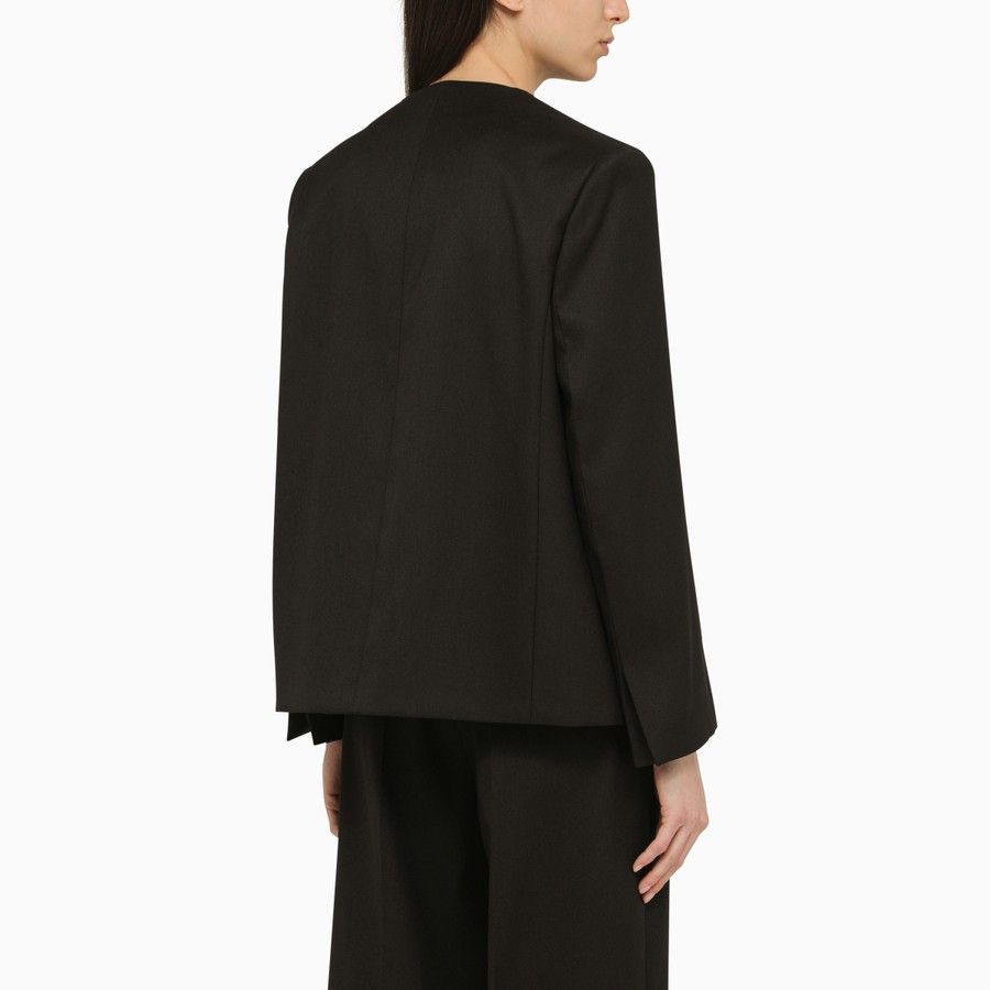 Calvin Klein o1d2blof0824 Satin Single-Breasted Jacket in Black Size S / US 4 / IT 40 - 3 Thumbnail