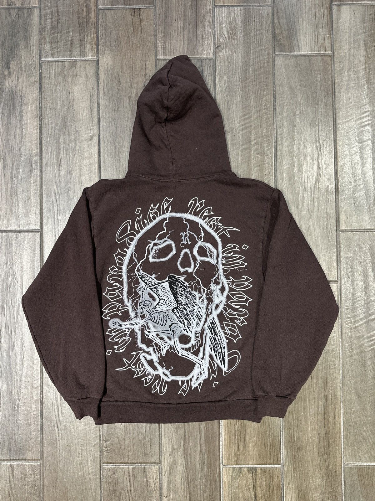 REVENGE SKELETON ANGEL HOODIE BROWN