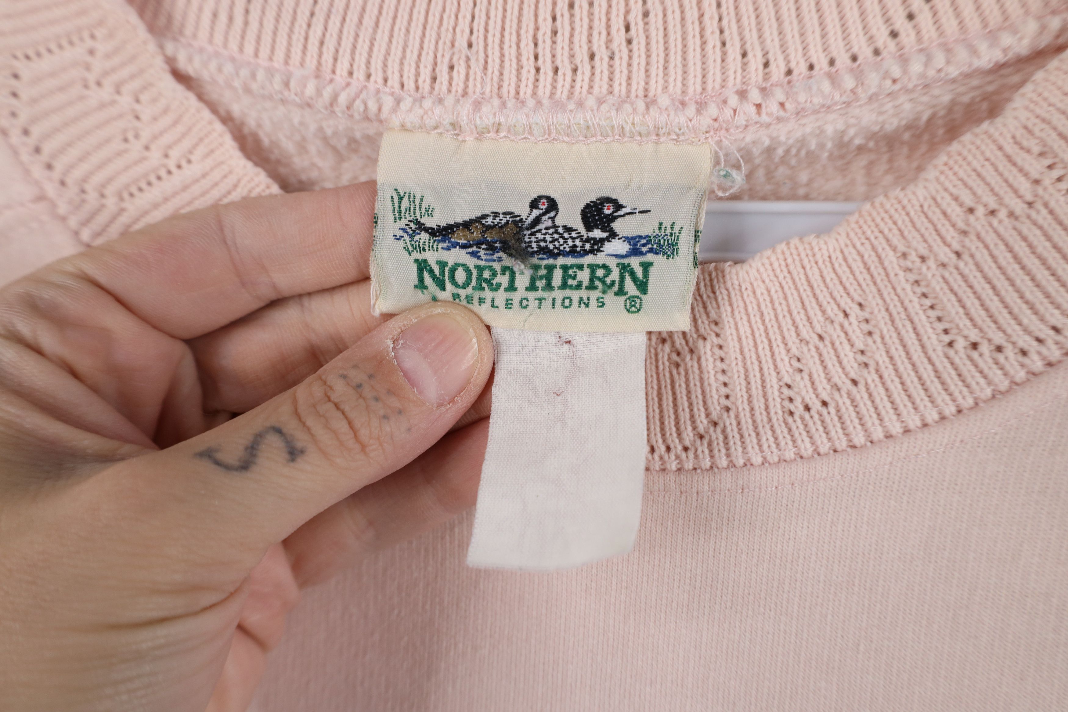 Vintage Vintage 90s Streetwear Butterfly Flower Sweatshirt Pink Size XL / US 12-14 / IT 48-50 - 11 Thumbnail