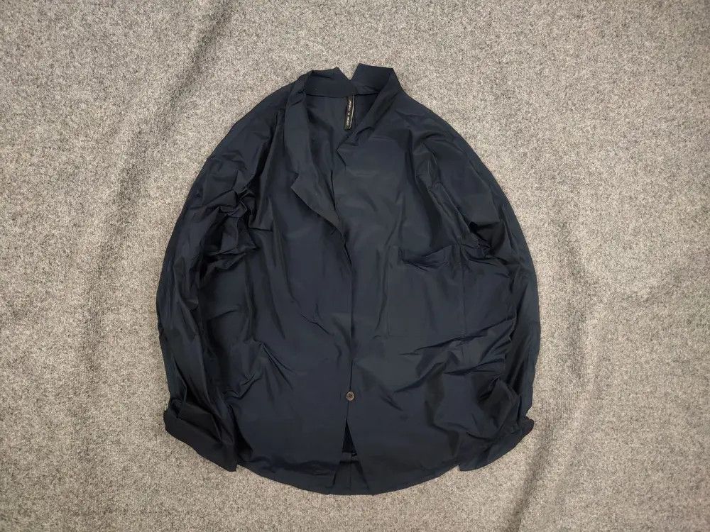 Peter O. Mahler Designer Asymmetrical Navy Jacket Minimalist