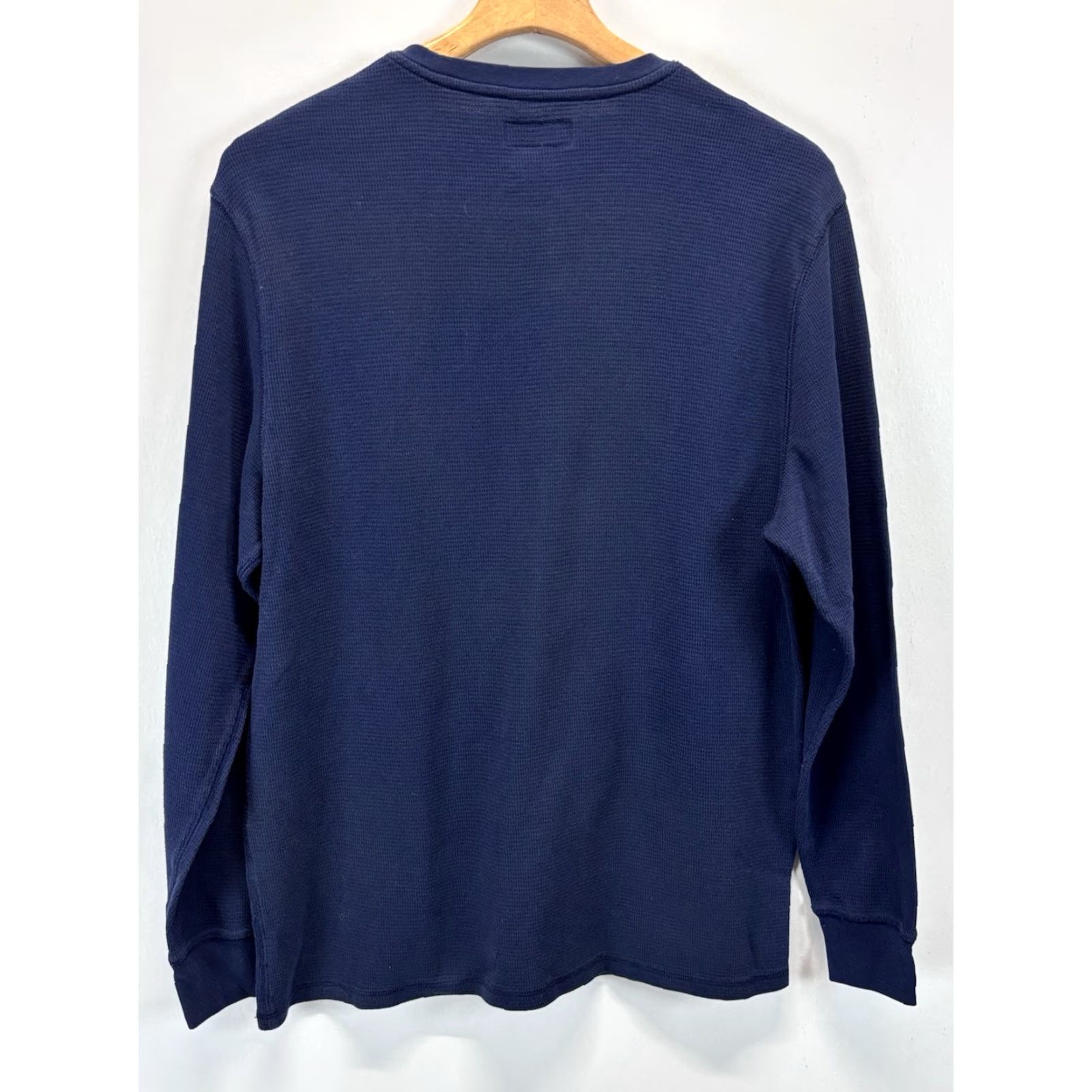 Polo Ralph Lauren VINTAGE Polo Ralph Lauren Thermal Sleepwear Shirt XL Mens Blue Pony Logo Waffle Knit Long Sleeve Sleep Shirt Size US XL / EU 56 / 4 - 3 Thumbnail