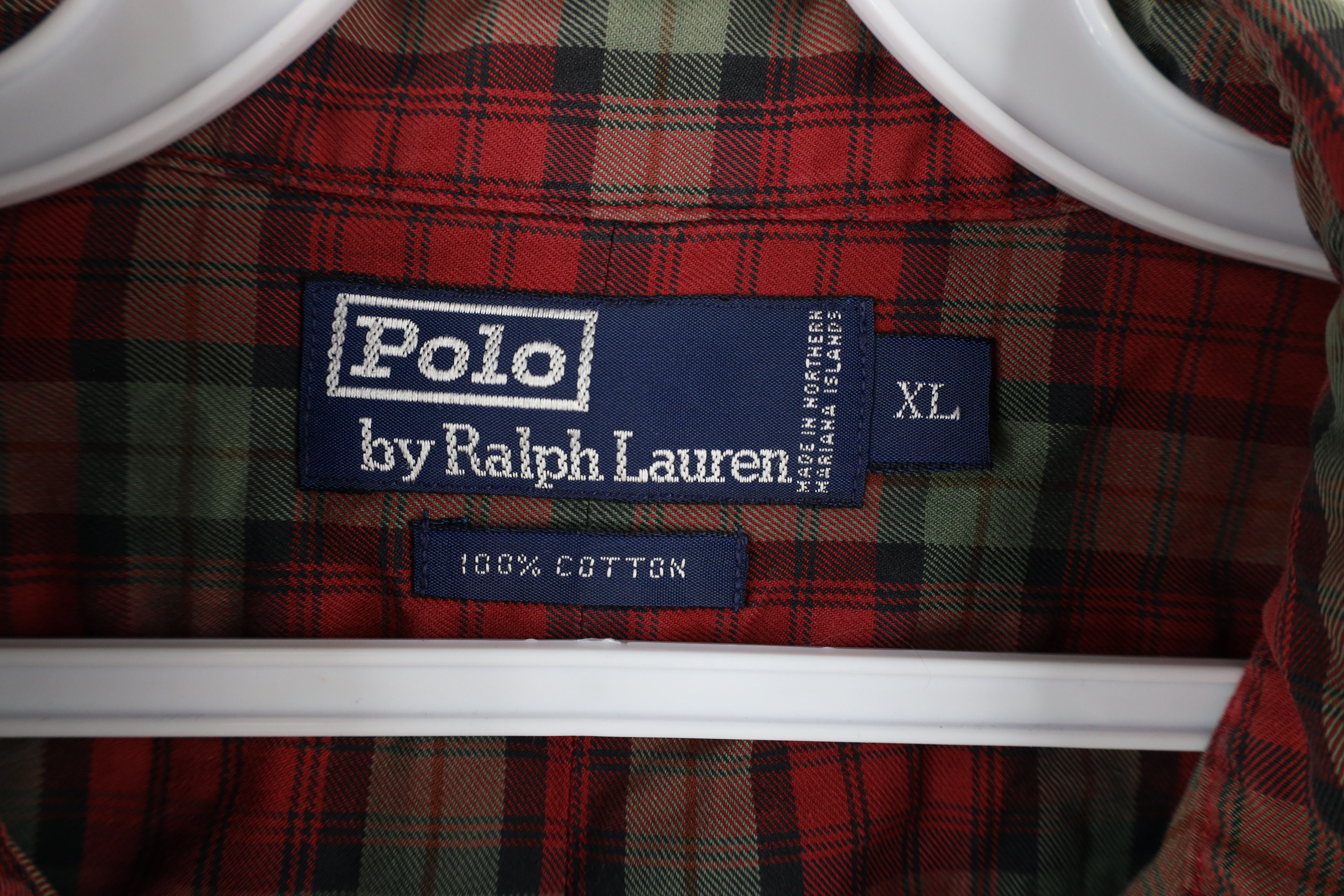 Ralph Lauren × Vintage Vintage 90s Ralph Lauren Pocket Collared Button Shirt Plaid Size US XL / EU 56 / 4 - 5 Thumbnail