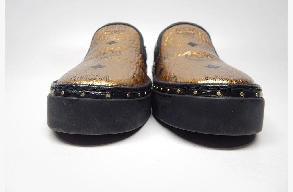 MCM Women's MCM Slip-On Sneakers Size 37 EU Gold and Black Size US 7 / IT 37 - 4 Thumbnail
