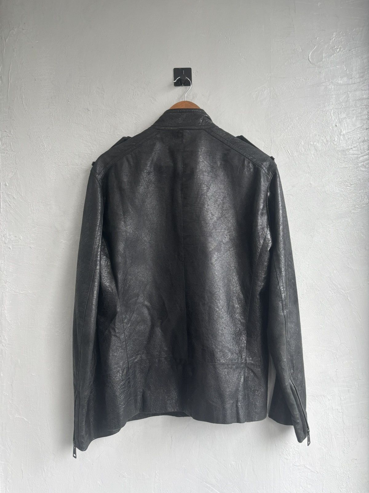 Ann Demeulemeester Ann Demeulemeester SS2003 cracked leather biker jacket Size US M / EU 48-50 / 2 - 13 Thumbnail