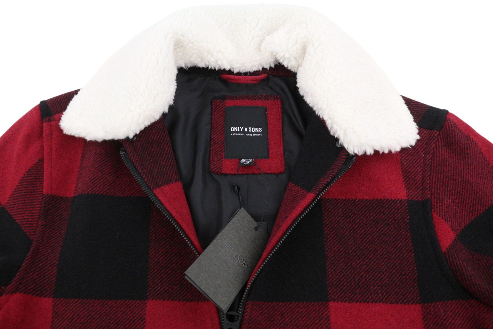 Other RON CHECK S Red Wool Blend Plaid Sherpa Neck 88043 Size US S / EU 44-46 / 1 - 6 Thumbnail
