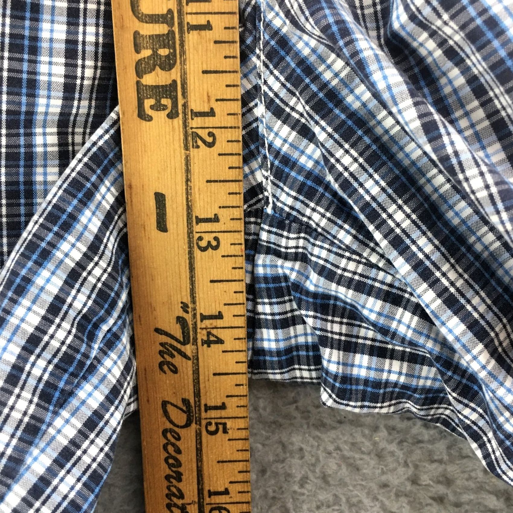 Nautica Nautica Chino Shorts Mens 38W Blue Cotton Plaid High Rise Zip Fly Flat Front Size US 38 / EU 54 - 6 Thumbnail