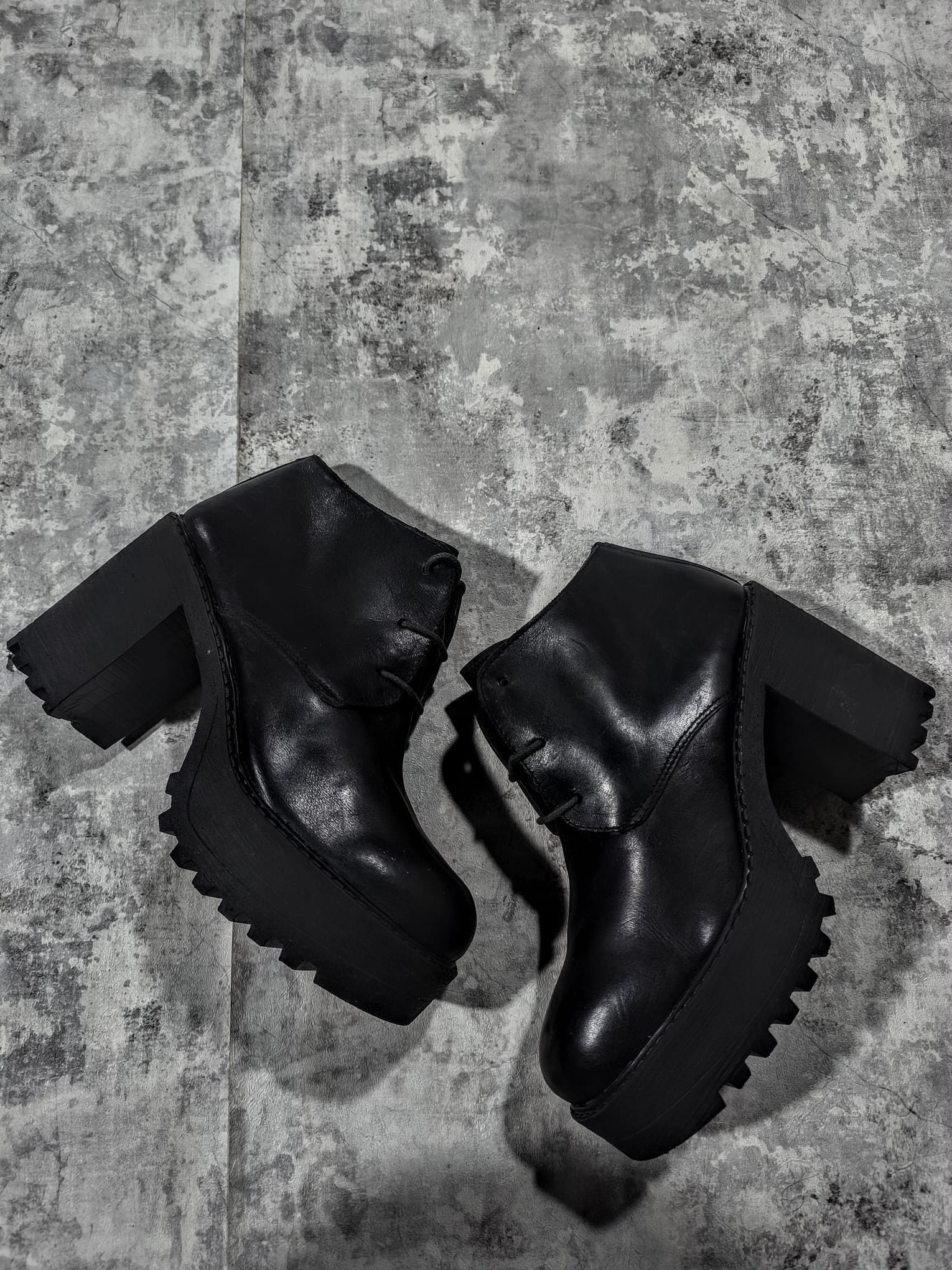 Hysteric Glamour Avantgarde Goth Alternative Black Leather Platform Size US 8 / IT 38 - 2 Thumbnail