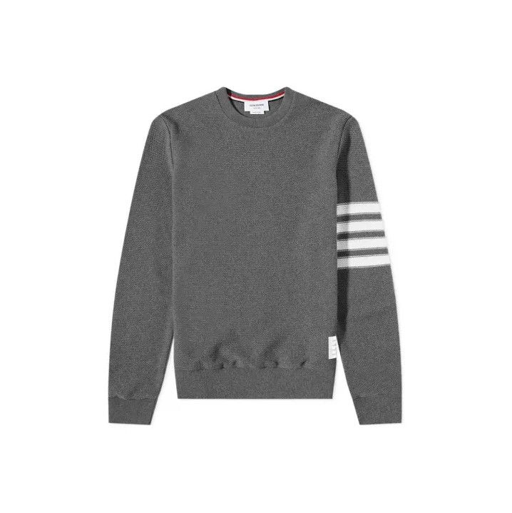 Thom Browne Thom Browne Gray Striped Long Sleeve Sweater Size US S / EU 44-46 / 1 - 1 Thumbnail
