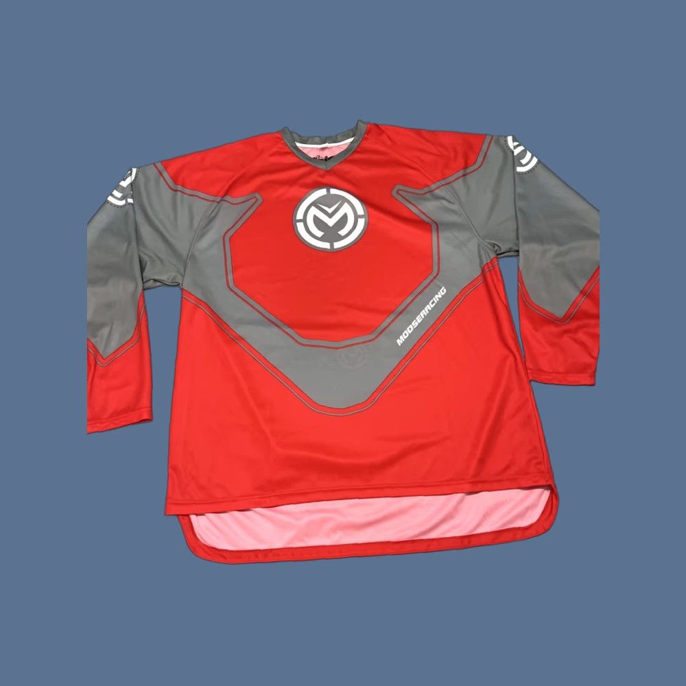 Vintage Moose Racing Jersey Shirt Men’s 2XL Long Sleeve V-Neck Red USA Motocross Qualifying Activewear T-Shirt Size US XXL / EU 58 / 5 - 1 Thumbnail