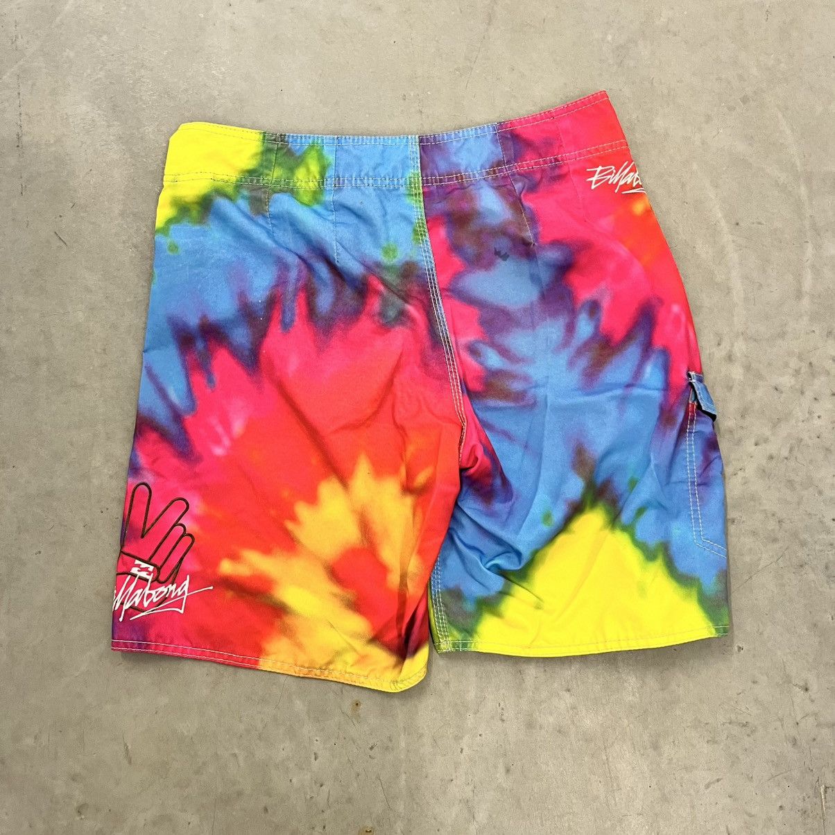Billabong × Designer Vintage Y2K Billabong Tie Dye Swim Trunks Board Shorts 33" Size US 33 - 6 Thumbnail