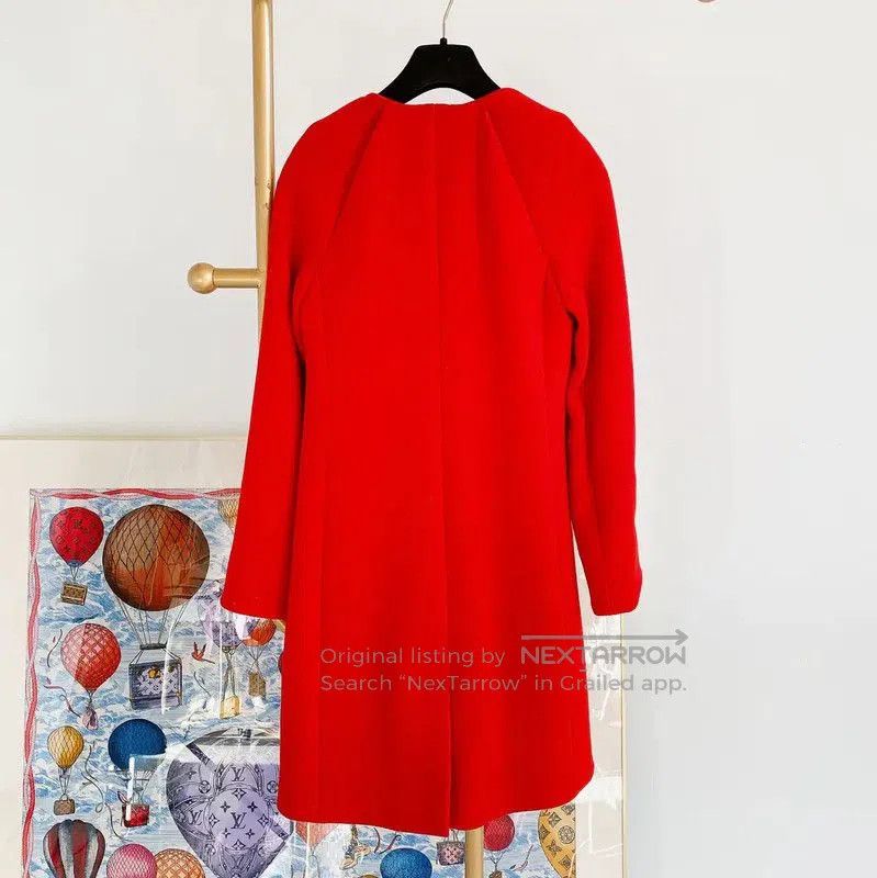 Max Mara MaxMara Women's Red Wool Coat for Spring and Autumn . Size XS / US 0-2 / IT 36-38 - 3 Thumbnail