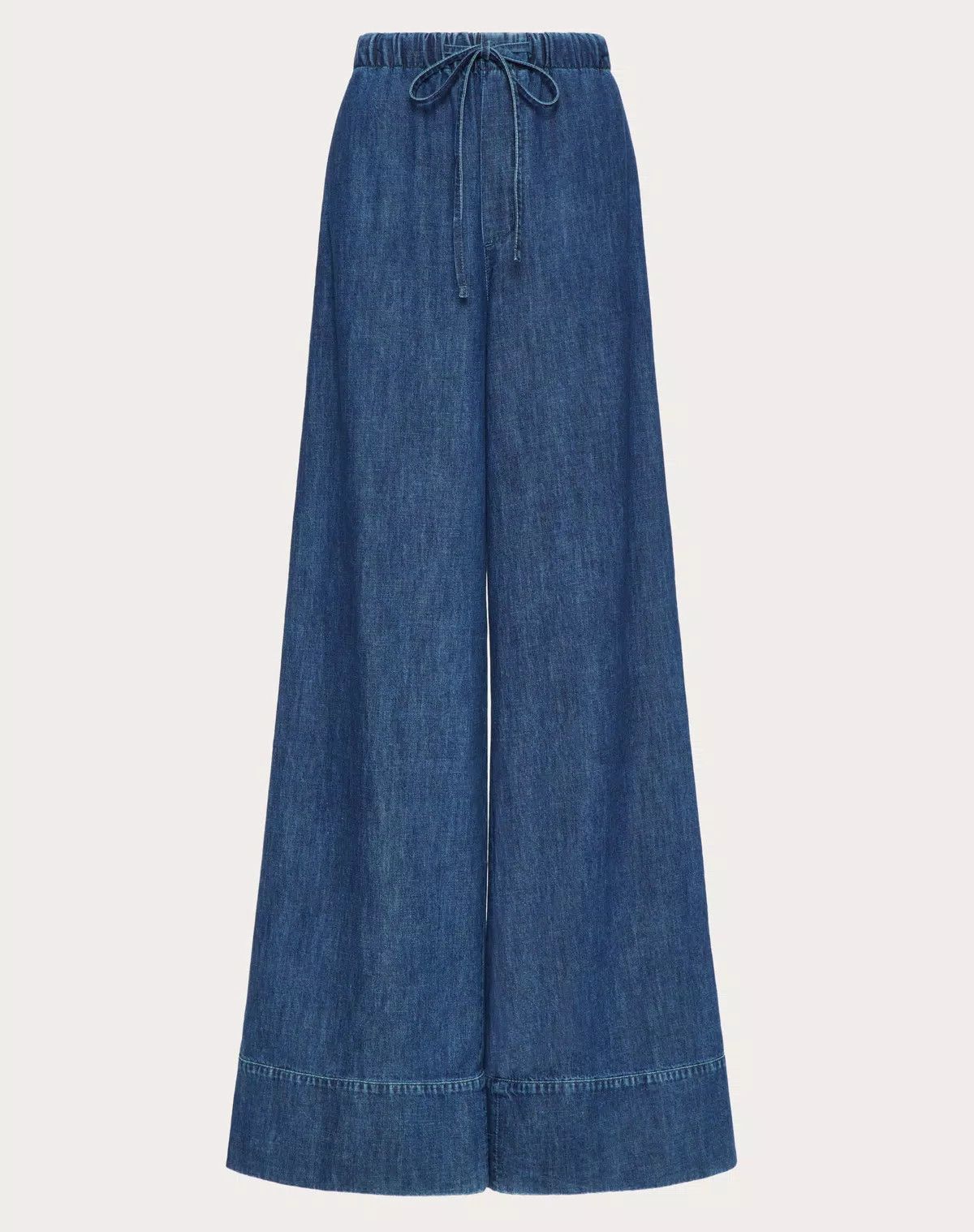 Valentino o1s1wg110625 Chambray Denim Trousers in Medium Blue Size 26" / US 2 / IT 38 - 1 Thumbnail