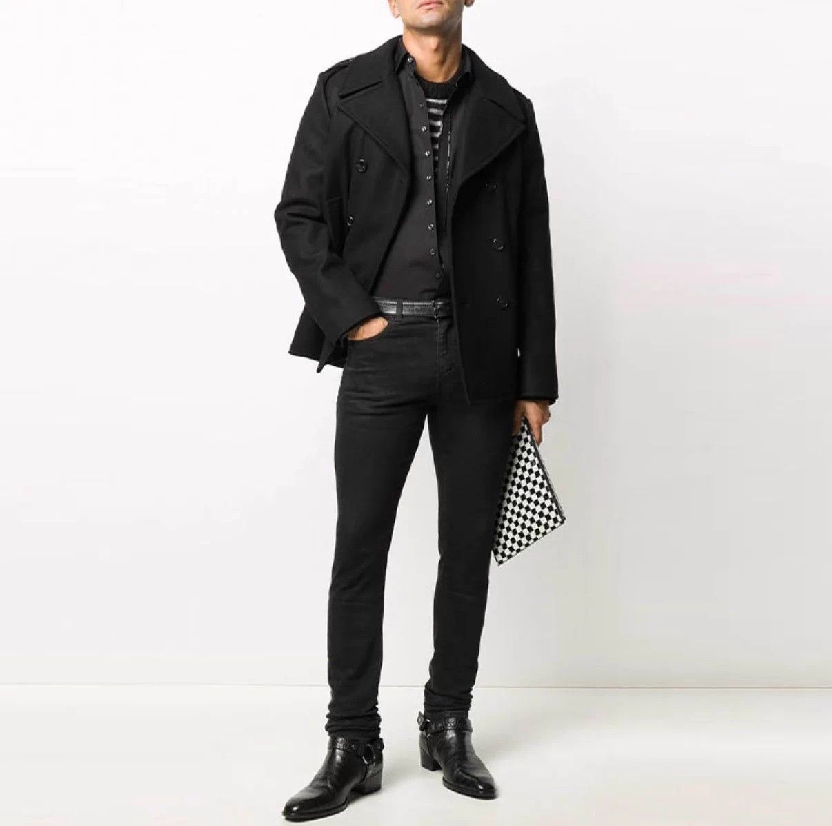 Saint Laurent Paris SLP 21FW black double breasted navy wool coat 46 Size US S / EU 44-46 / 1 - 6 Thumbnail