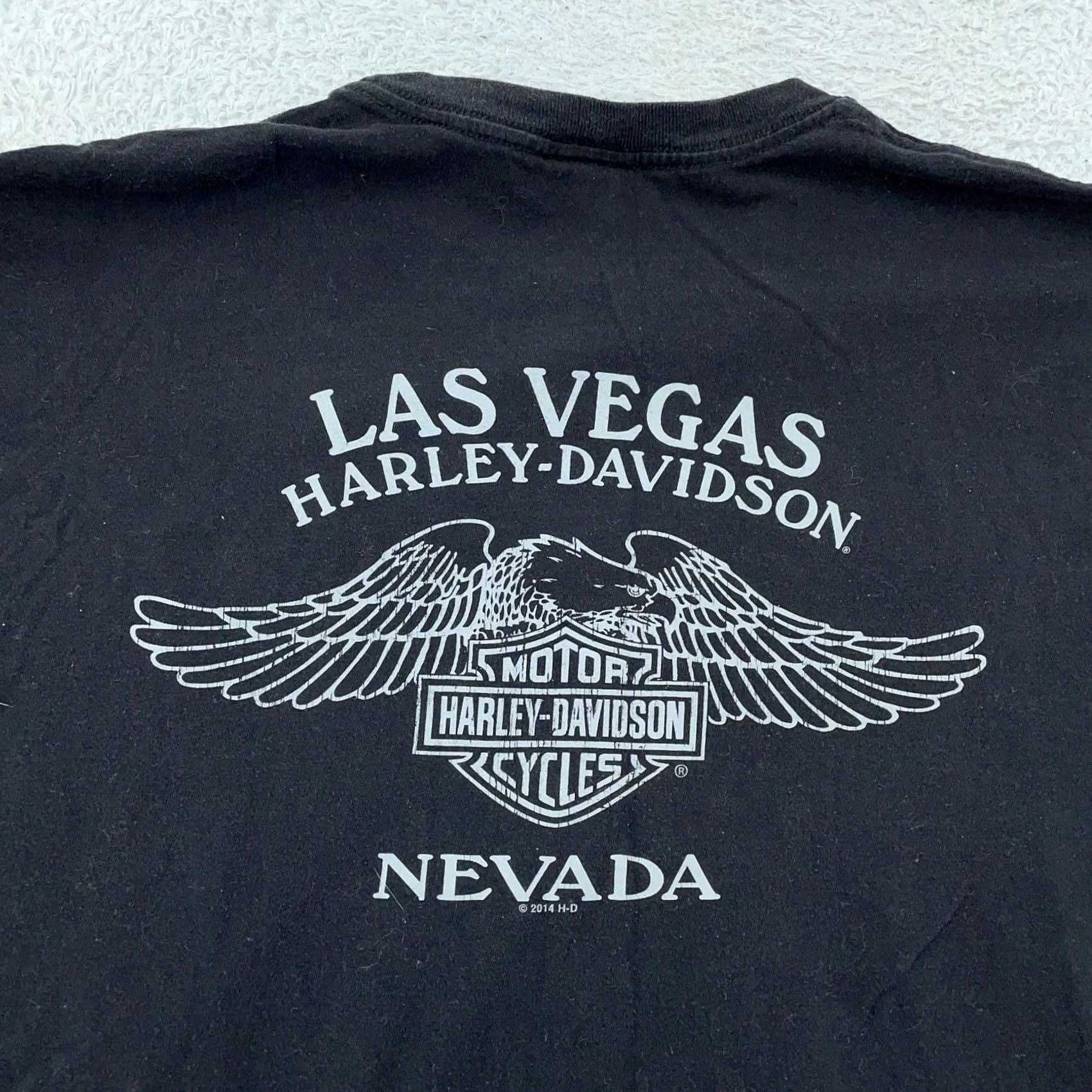 Harley Davidson Harley-Davidson T-Shirt Mens XL Black USA Outdoor Motorcycle Las Vegas Nevada Biker Graphic Print Short Sleeve Crew Neck Size US XL / EU 56 / 4 - 4 Thumbnail