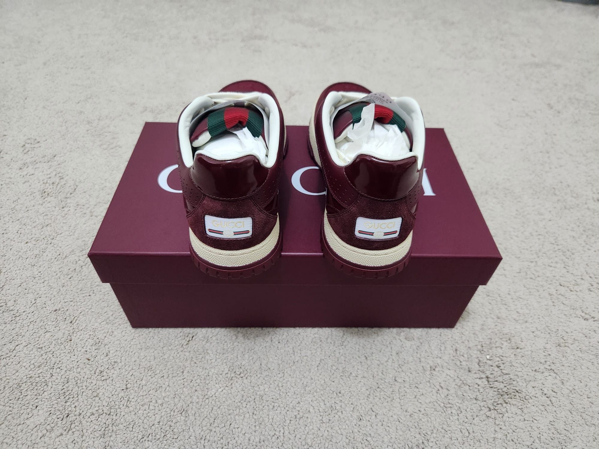 Gucci Gucci Re-Web sneaker in Rosso Ancora red GG canvas Size US 8 / IT 38 - 6 Thumbnail