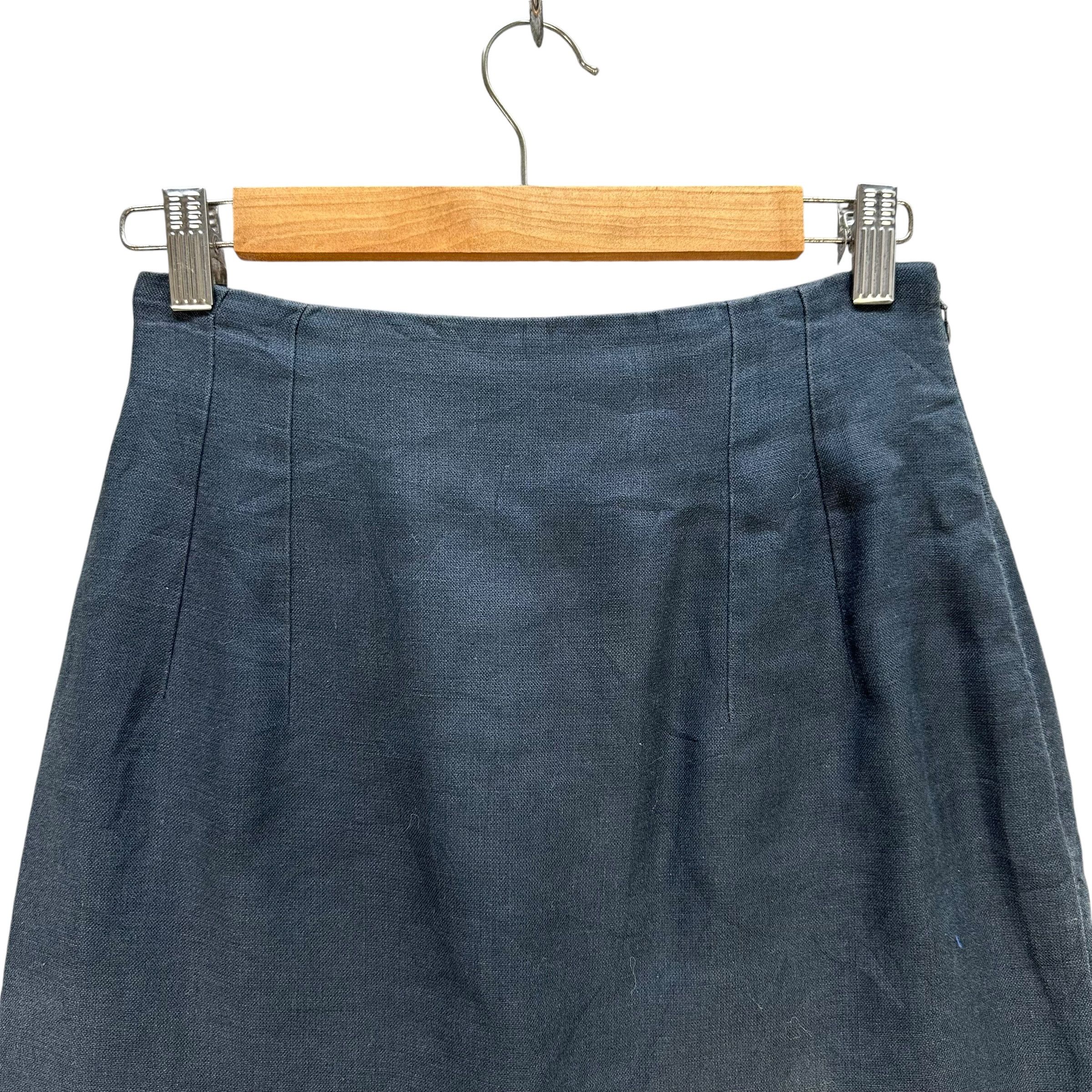 Christian Dior Monsieur Vintage 90’s CHRISTIAN DIOR BOUTIQUE Linen Skirt #A68-1640 Size 26" / US 2 / IT 38 - 2 Thumbnail