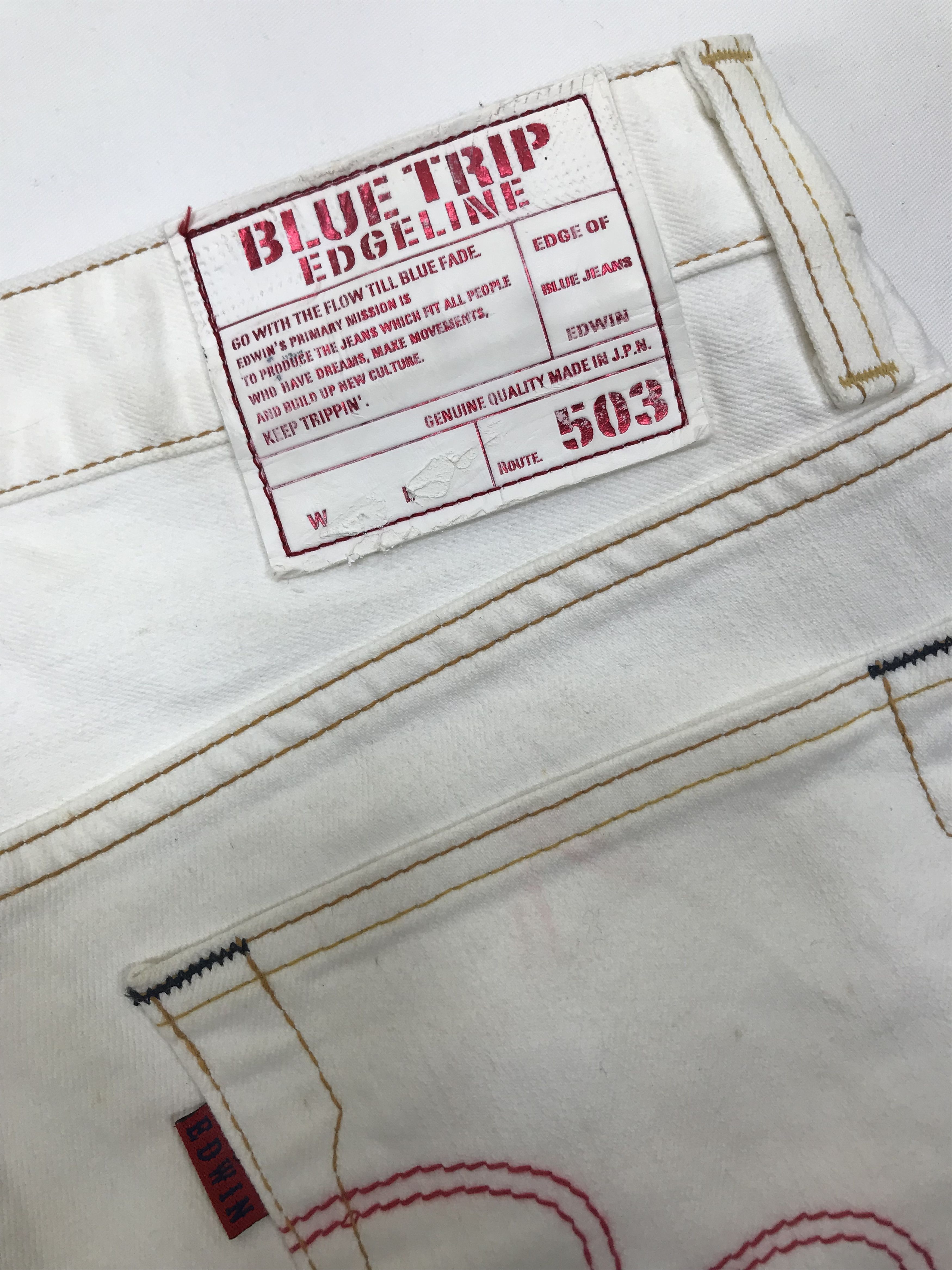Edwin Vintage Edwin Flare Jeans White deni Size US 33 - 11 Thumbnail