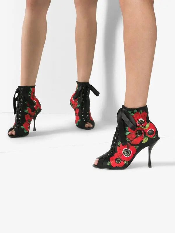 Dolce & Gabbana o1y0825 Stiletto Heel Ankle Boots in Black Size US 5.5 / IT 35.5 - 3 Thumbnail