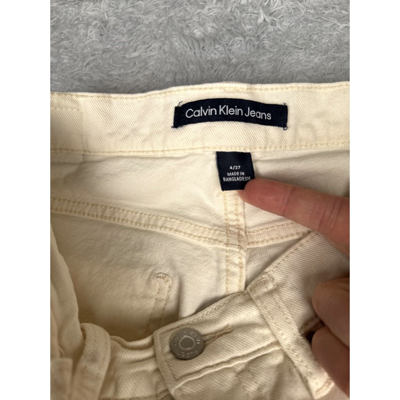Calvin Klein Calvin Klein Jeans Jeans Straight Womens 4/27 White Mid Rise Stretch 26x30 Urban City College Size 27" / US 4 / IT 40 - 6 Thumbnail